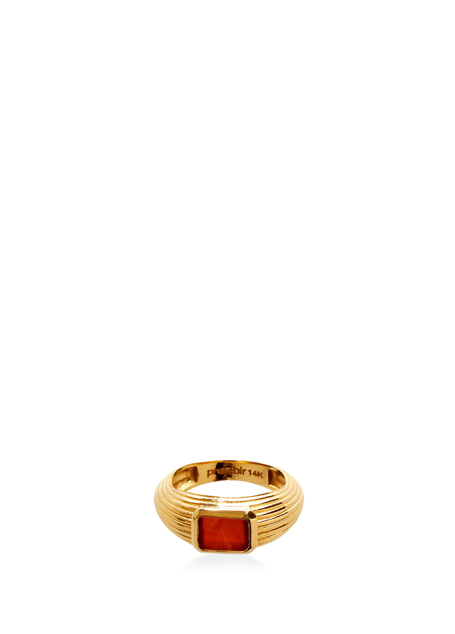 Chubby Red Agate Kadın Altın Yüzük