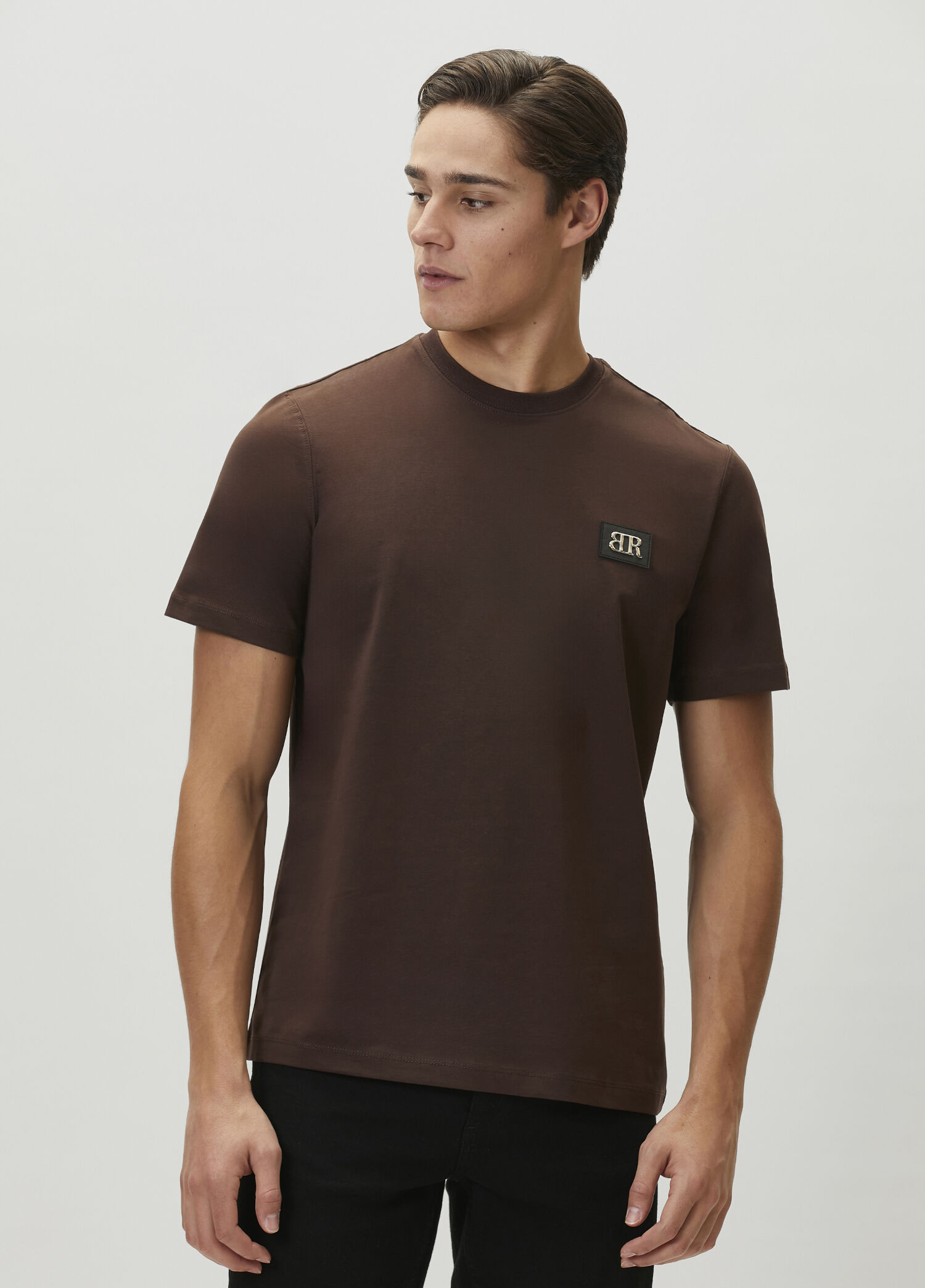 Kahverengi Logo Baskılı T-shirt