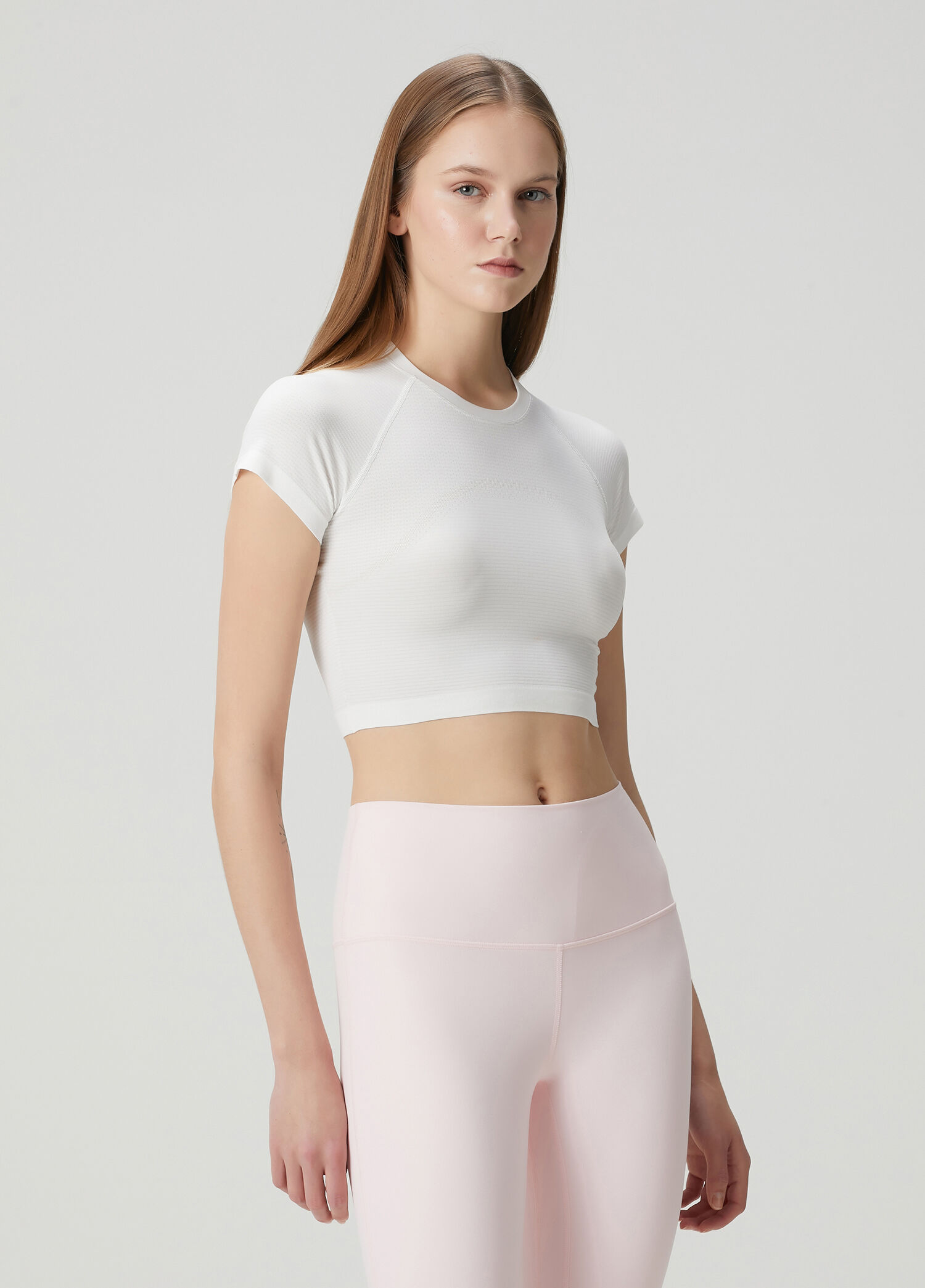 Swiftly Tech Crop Beyaz T-Shirt 2.0