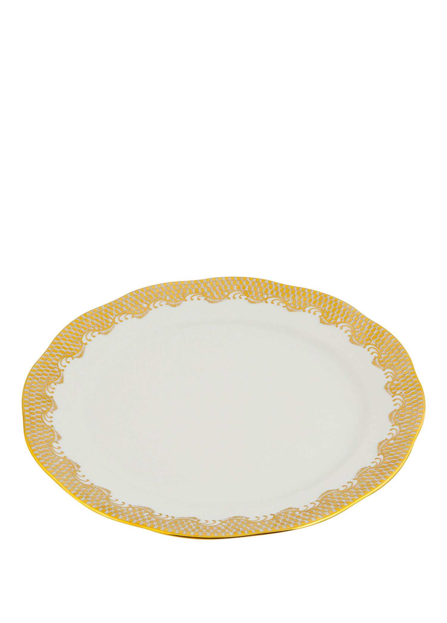 Fish Scale Desenli Beyaz Porselen Yemek Tabağı 28.8 cm