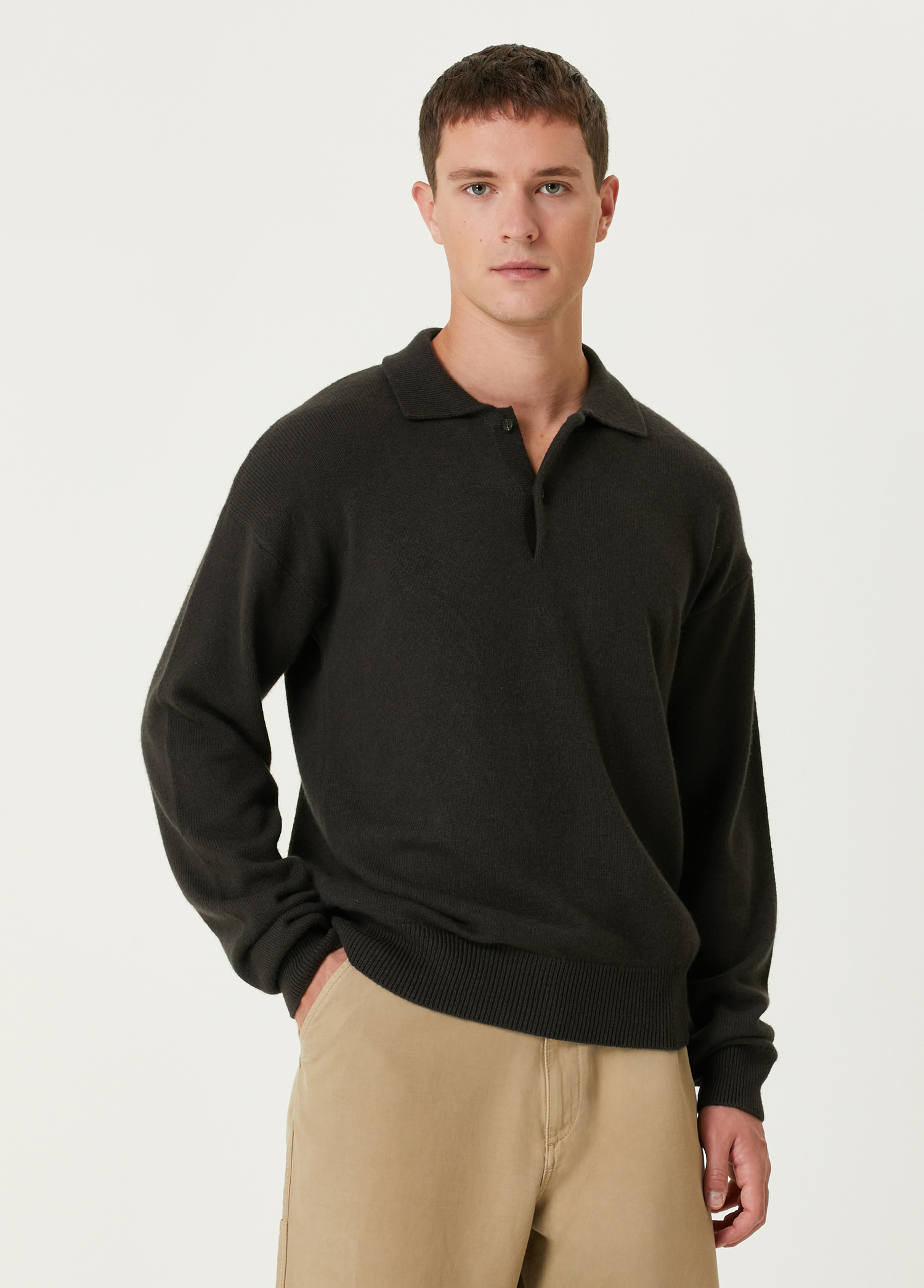 Antrasit Polo Yaka Sweatshirt