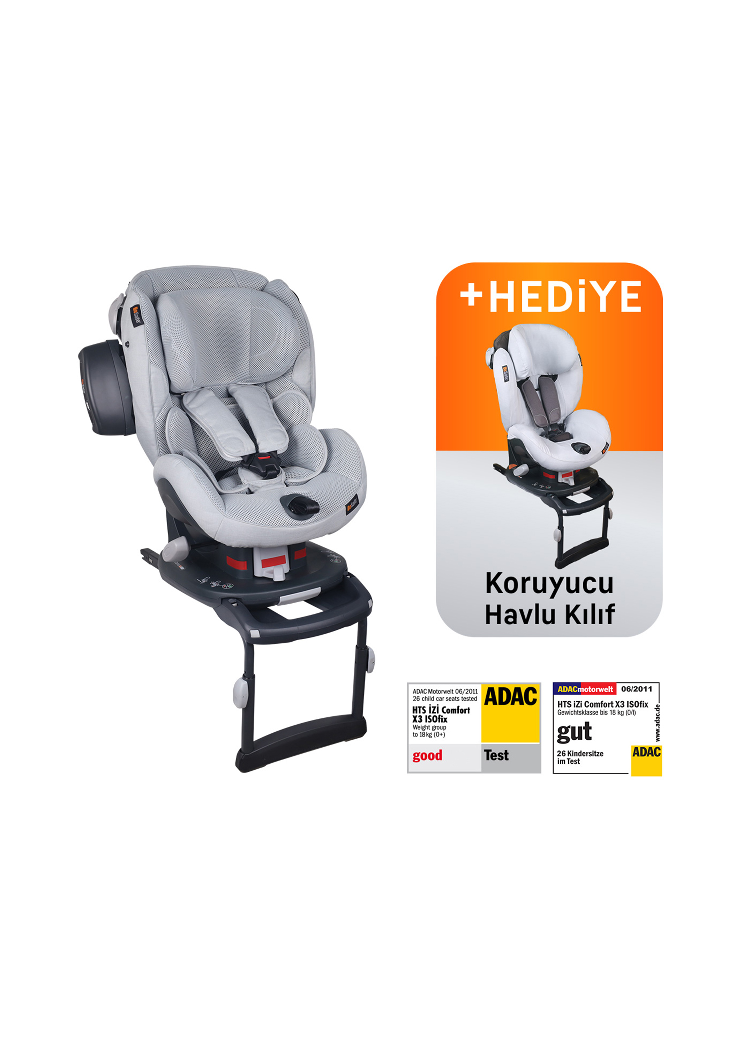 İzi Comfort X3 Isofix Peak Mesh Çocuk Oto Koltuğu 9-18 kg