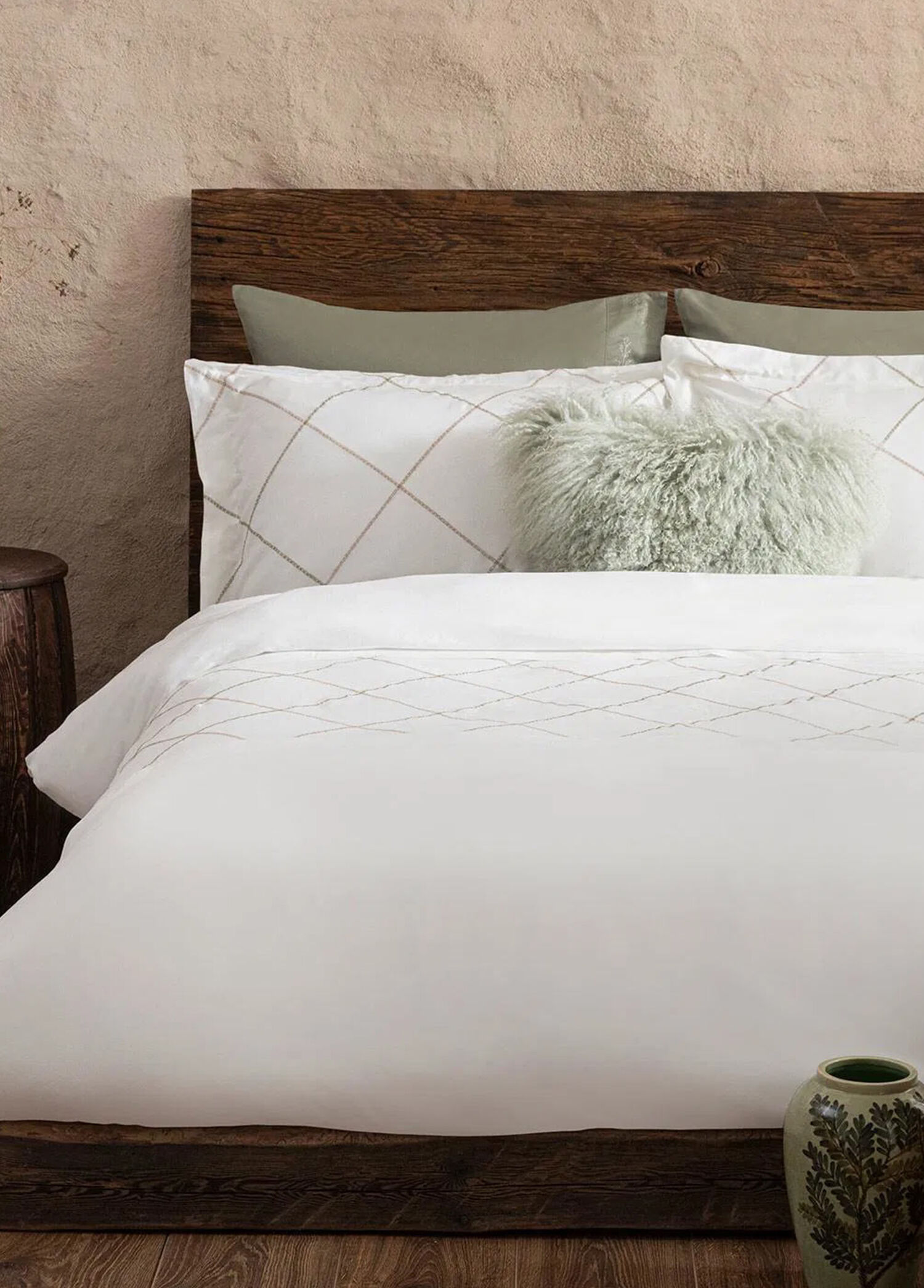 Marlien Ekru Bambu Pamuk Ekstra King Size Nevresim Seti 260 x 220 cm