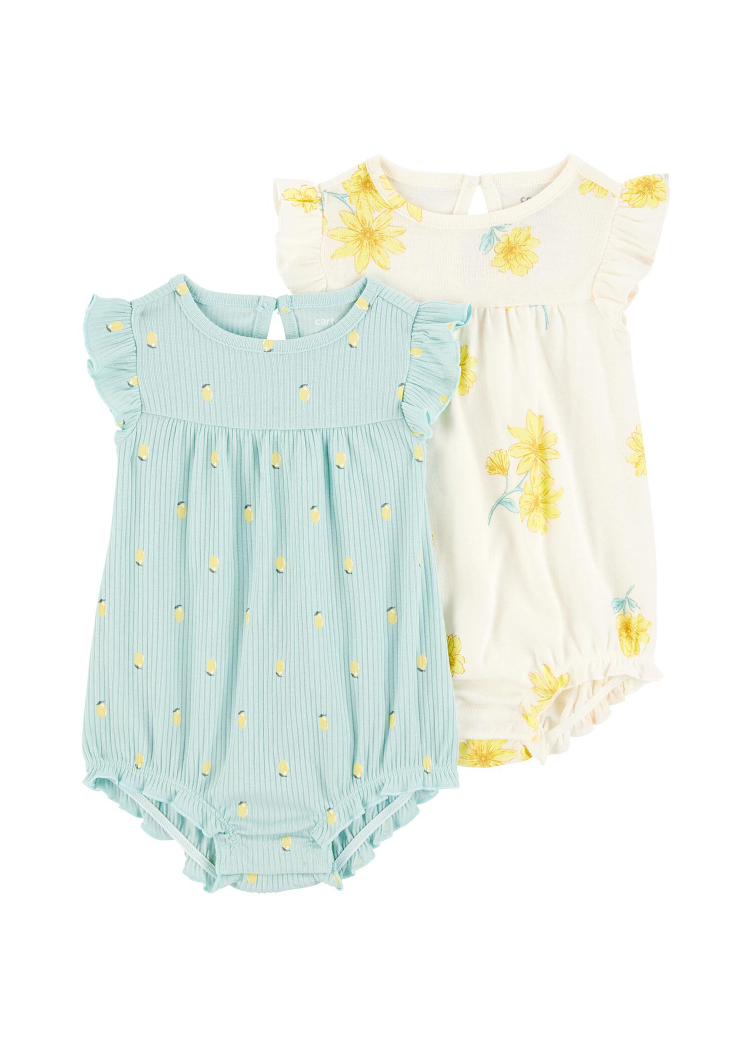 Layette Çiçek Desenli Kız Bebek 2'li Tulum Seti