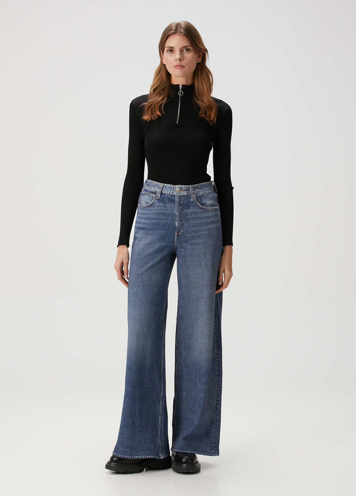 Miramar Terry Sofie Mavi Wide Leg jean Pantolon