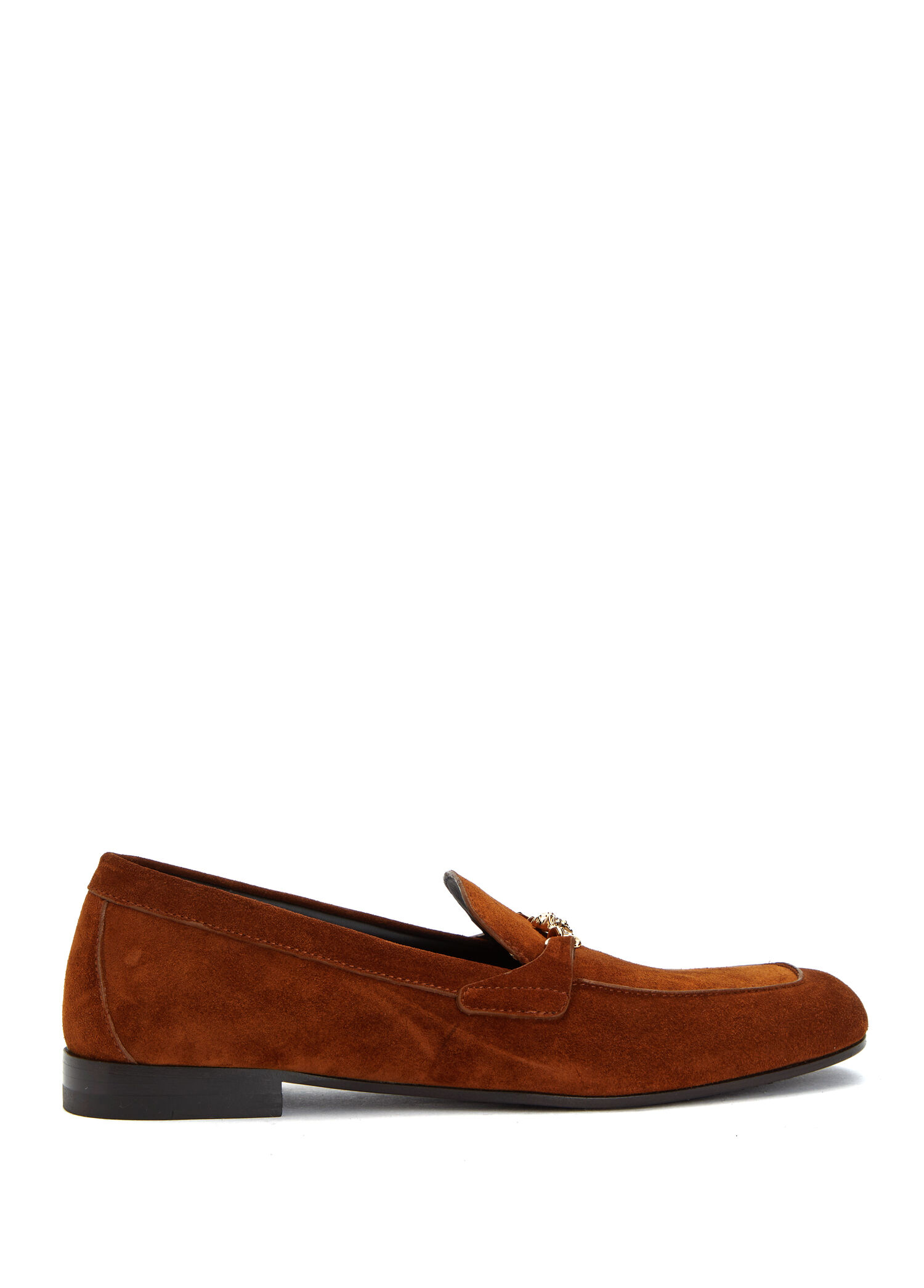 Taba Logo Tokalı Kadın Süet Loafer