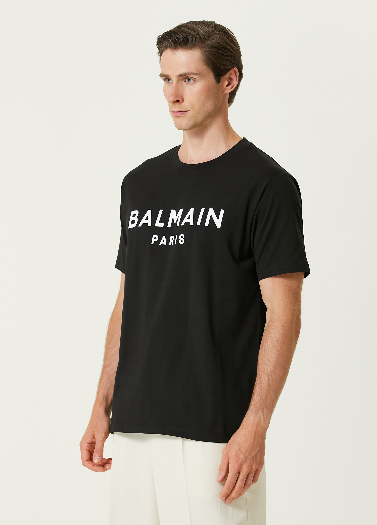 Balmain - Siyah Logo Baskılı T-shirt - Siyah