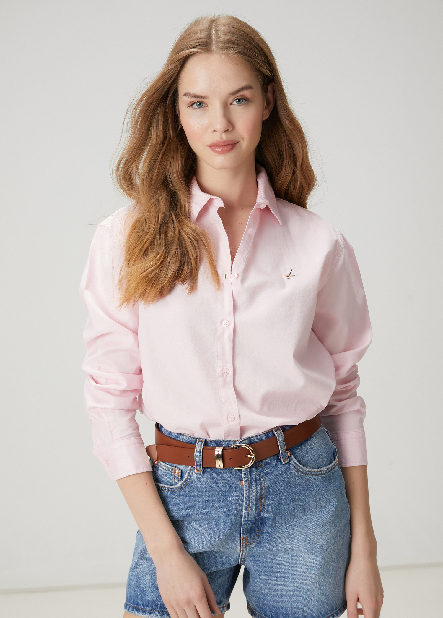 Açık Pembe Oxford Gömlek