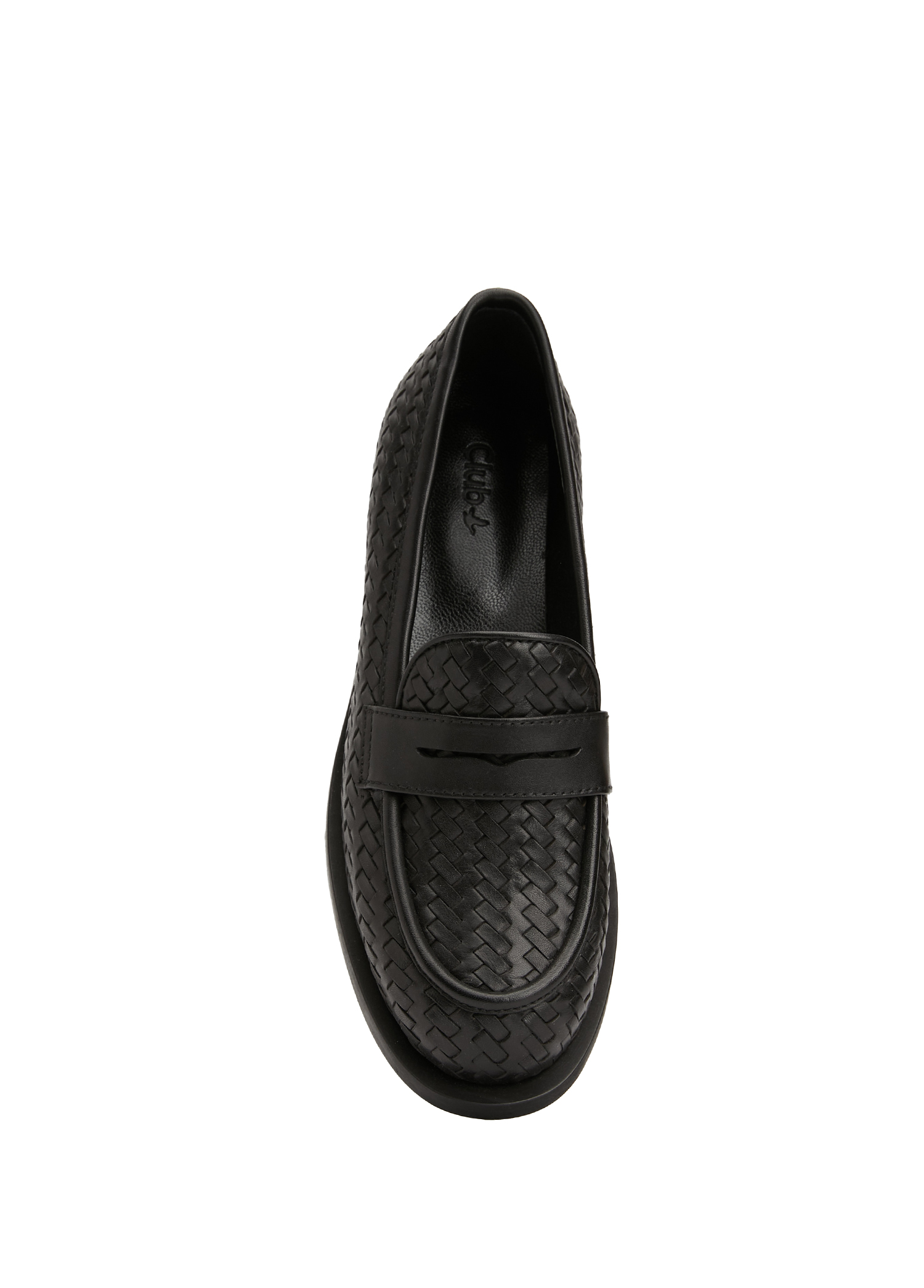 Siyah Örgü Dokulu Kadın Deri Loafer_3