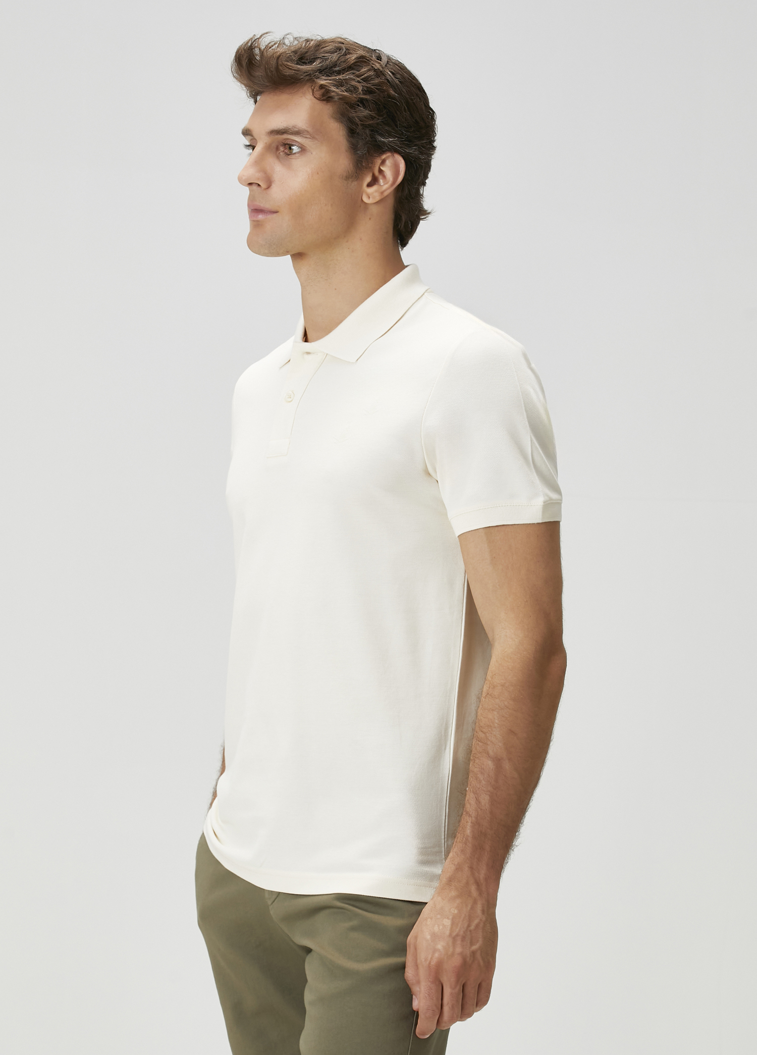 Ekru Polo Yaka T-shirt_1