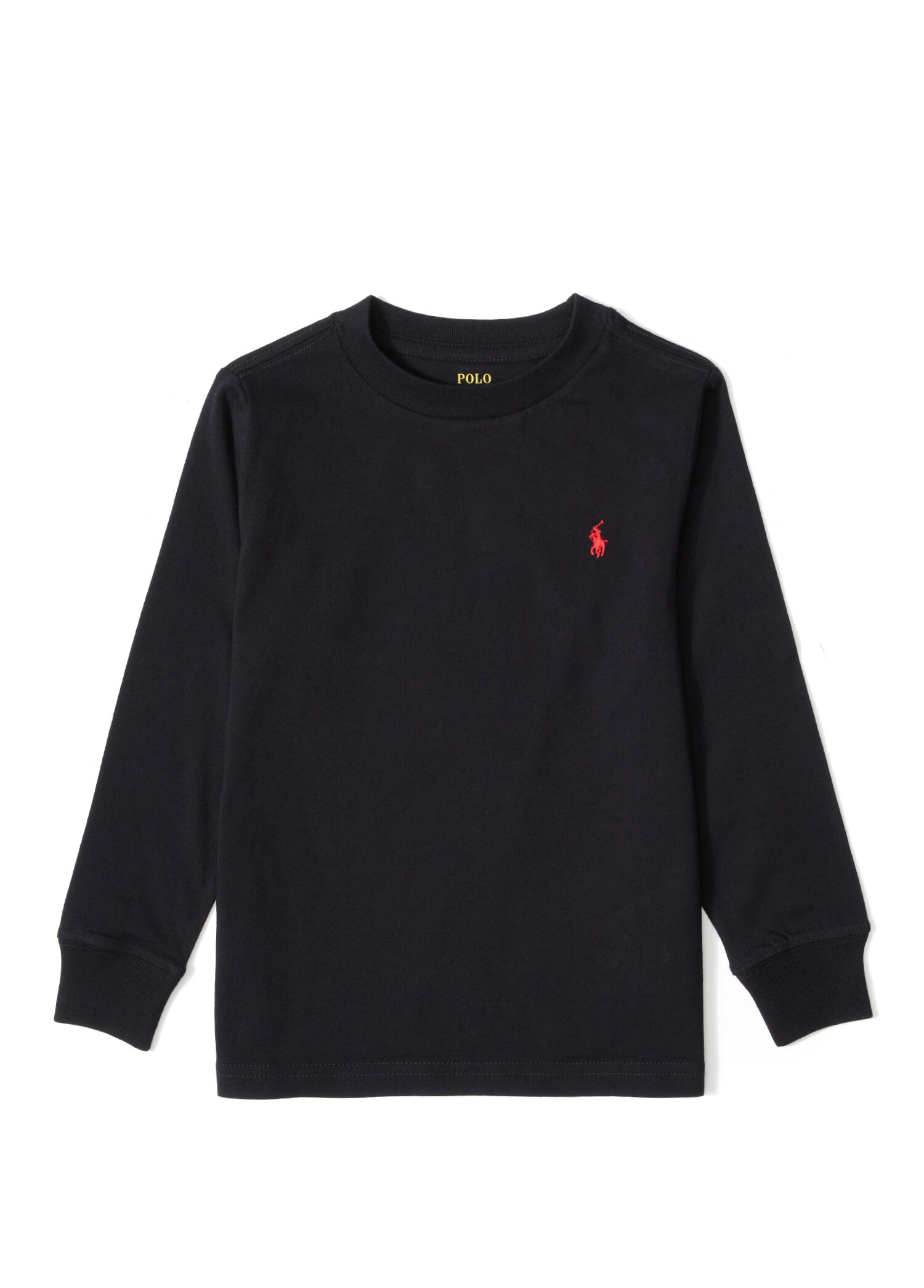 Siyah Logolu Erkek Çocuk Uzun Kollu T-shirt