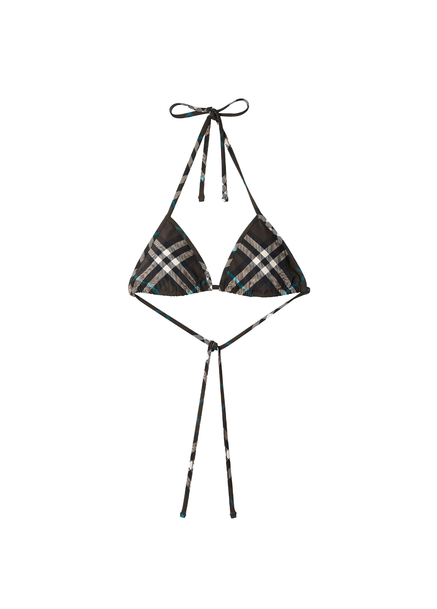 Check Haki Desenli Kadın Bikini Üstü