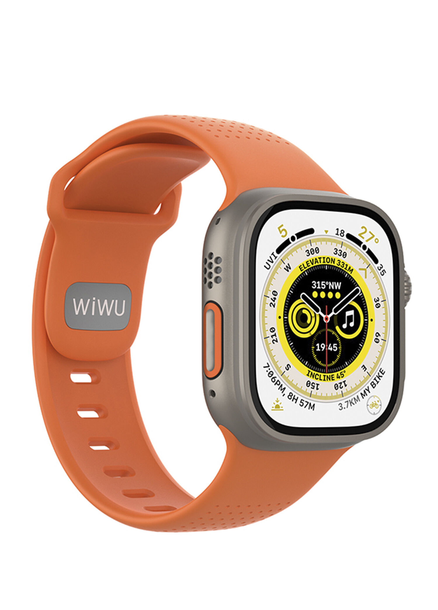Wi-WB0201 Comf Secur Apple Watch Ultra Uyumlu Turuncu Silikon Akıllı Saat Kordon