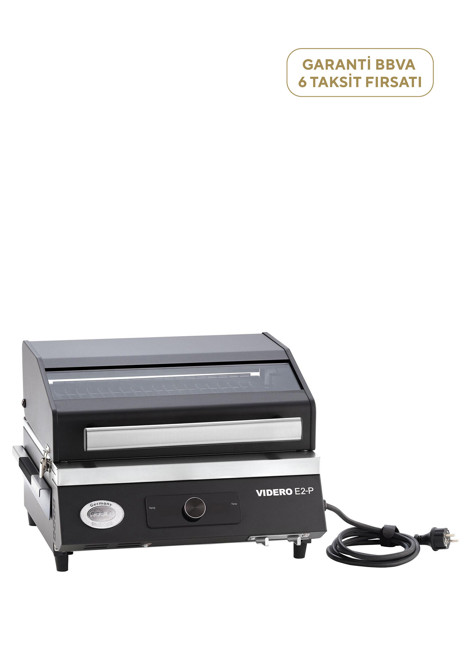 Videro E2-P Siyah Taşınabilir Elektrikli Barbekü