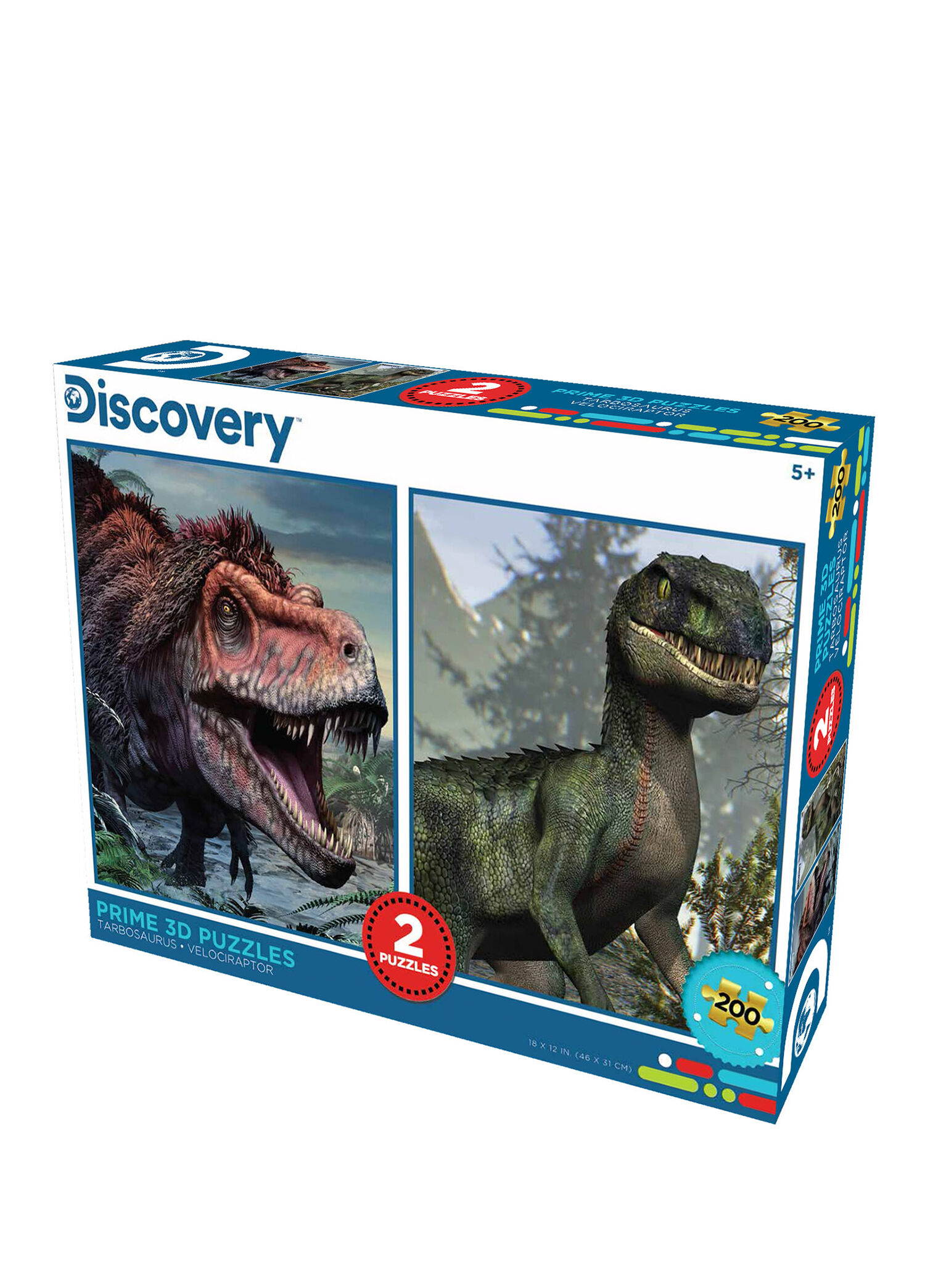 Discovery Tarbosaurus ve Velociraptor 200 Parça 2'li 3D Puzzle