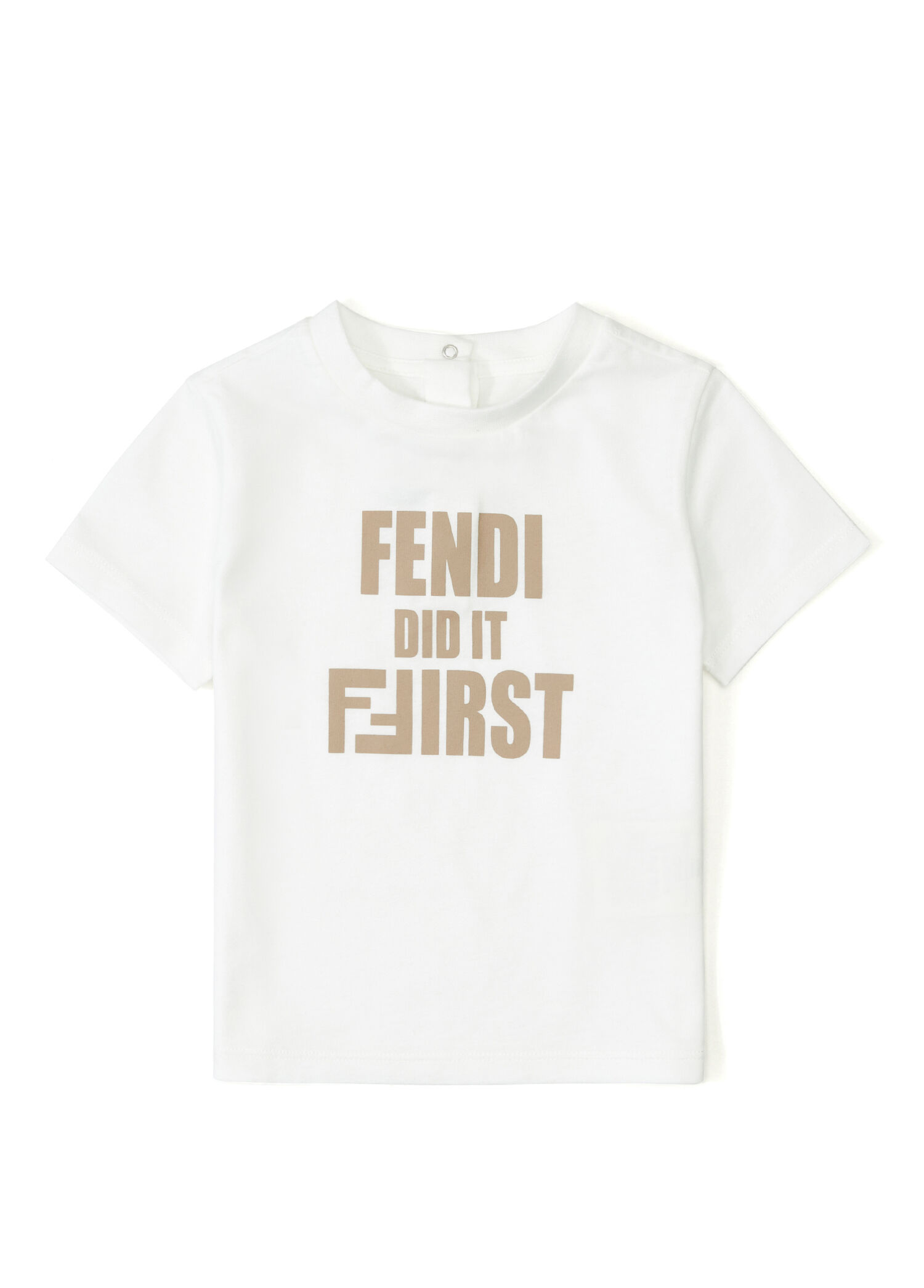 Kahve Beyaz Logolu Unisex Bebek T-shirt