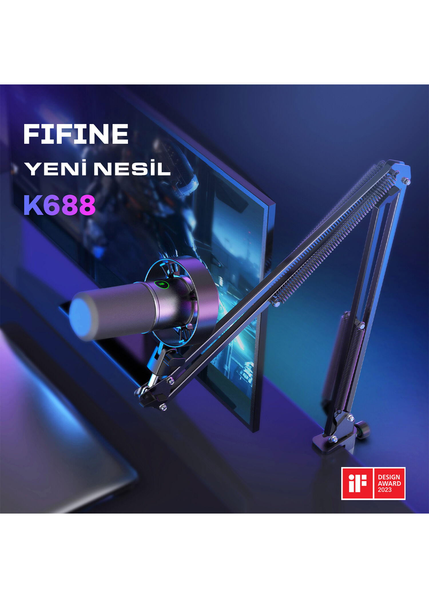 Fifine - K688 USB XLR Dinamik Yayıncı Youtuber Bilgisayar Oyuncu