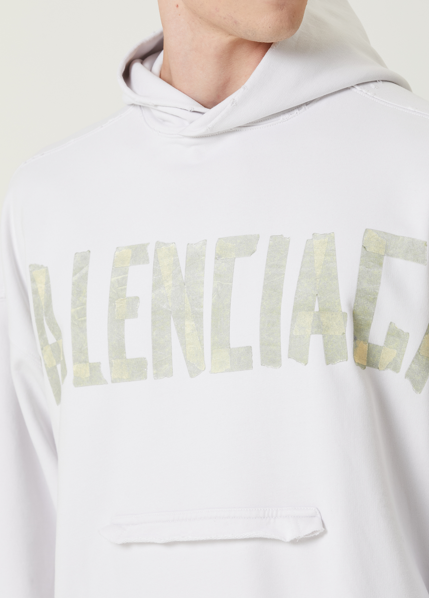 Balenciaga Beyaz Erkek Tape Type Beyaz Gold Kapu onlu Logolu Sweatshirt 1432958 Beymen