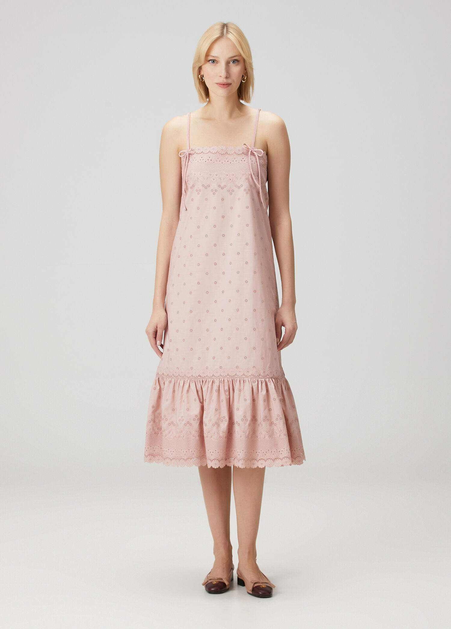 Pembe Midi Elbise
