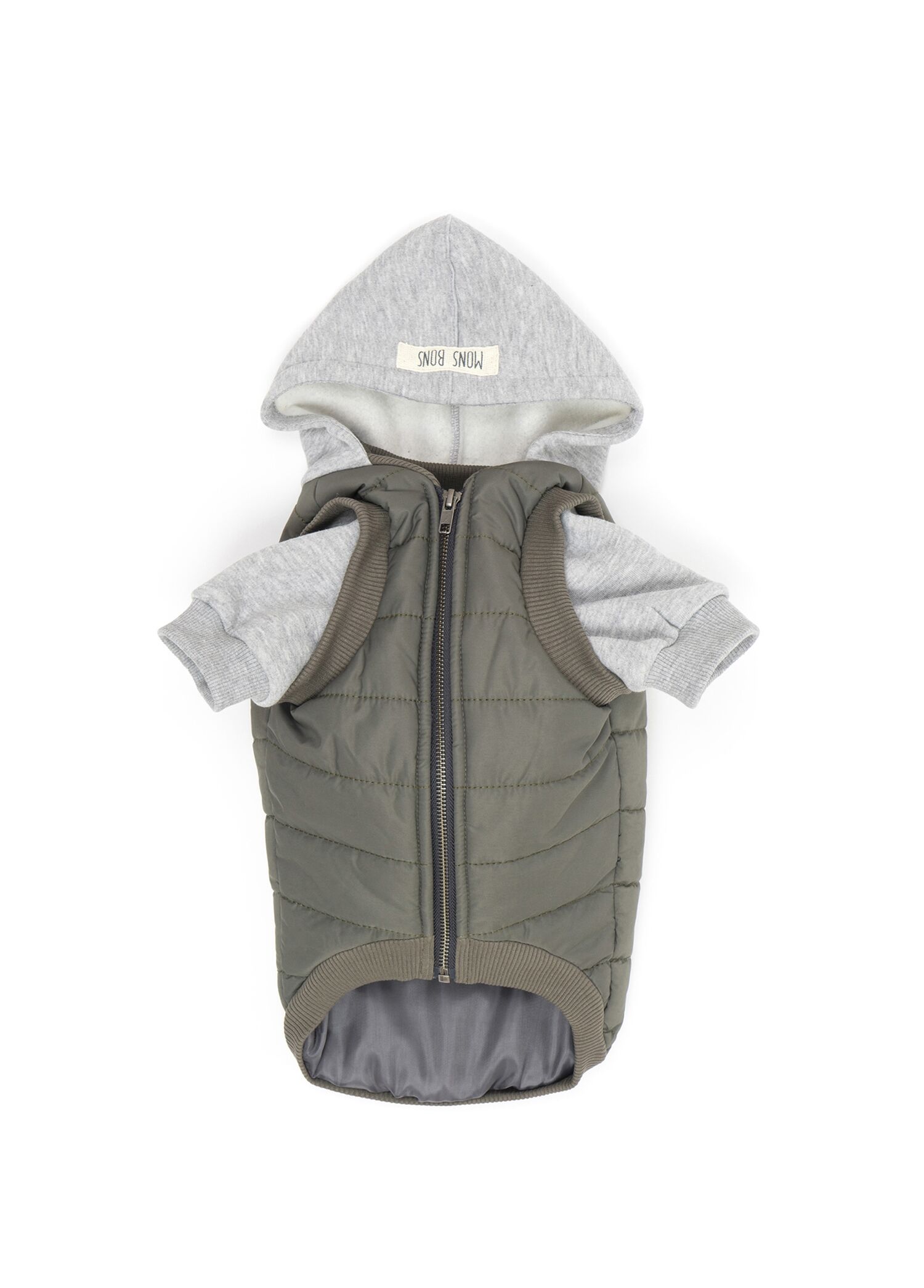 Puffer Haki Köpek Mont