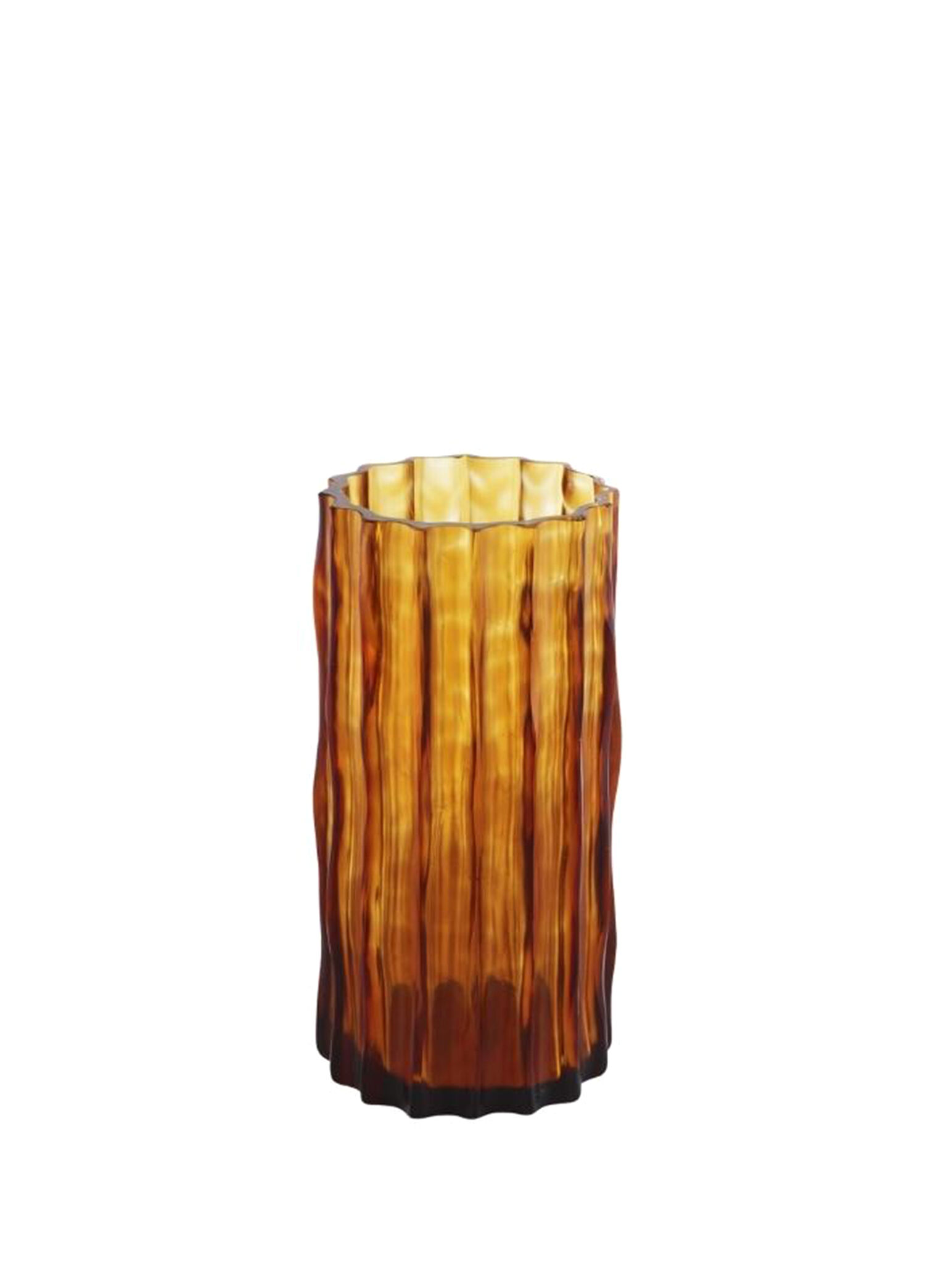 Ribbed Amber Cam 2'li Vazo Seti