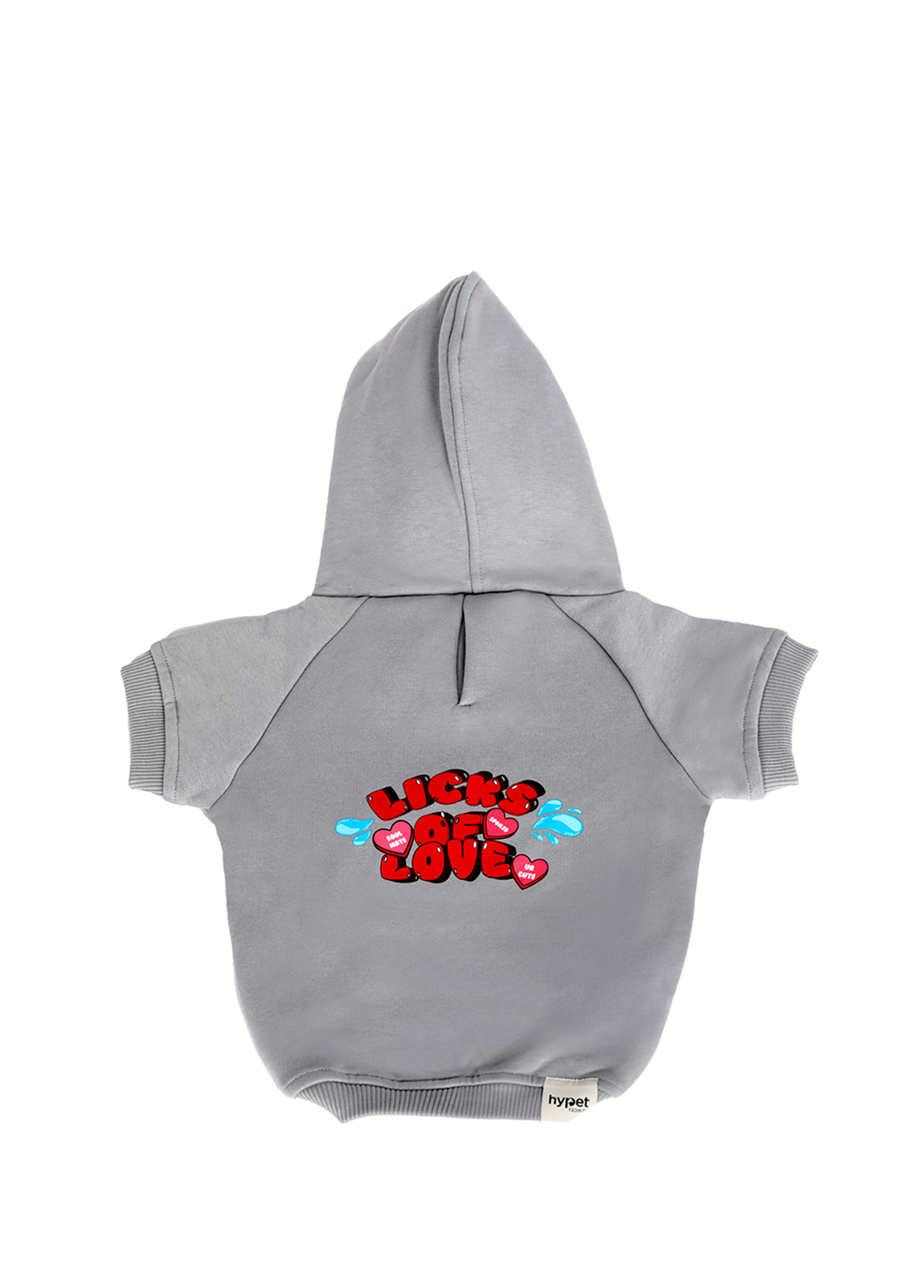 Licks of Love Hoodie Gri Köpek Kıyafeti