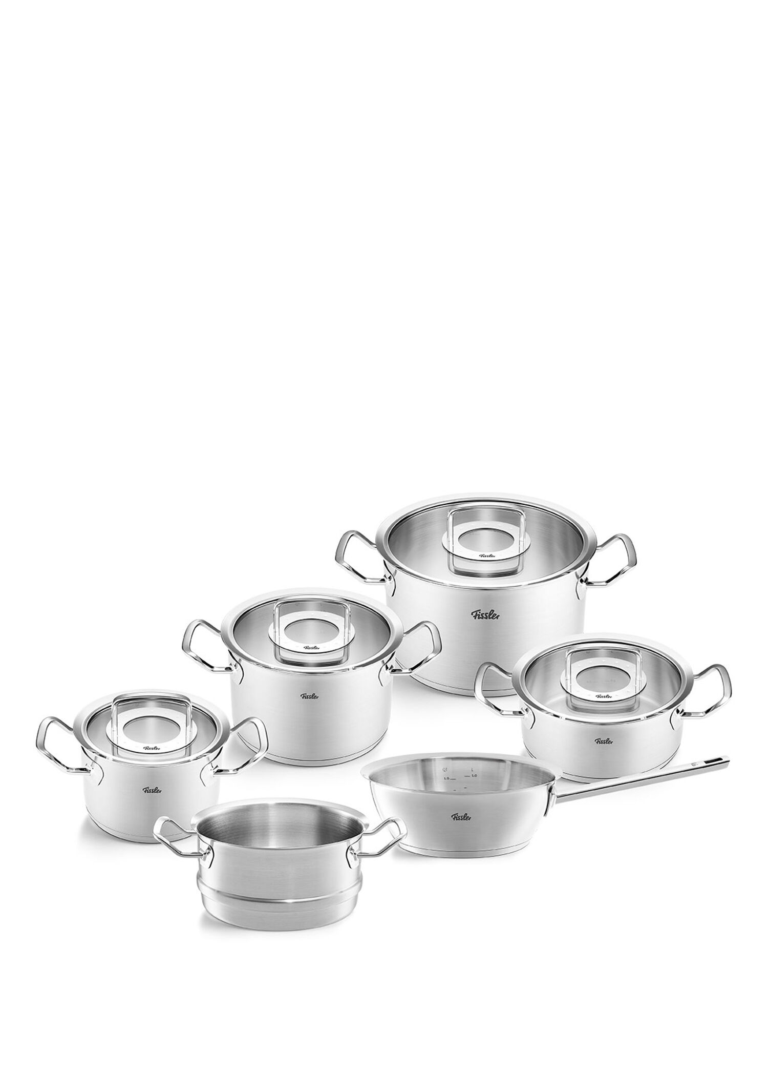 Original Profi Collection Cam Kapaklı 10 Parça Çelik Tencere Seti