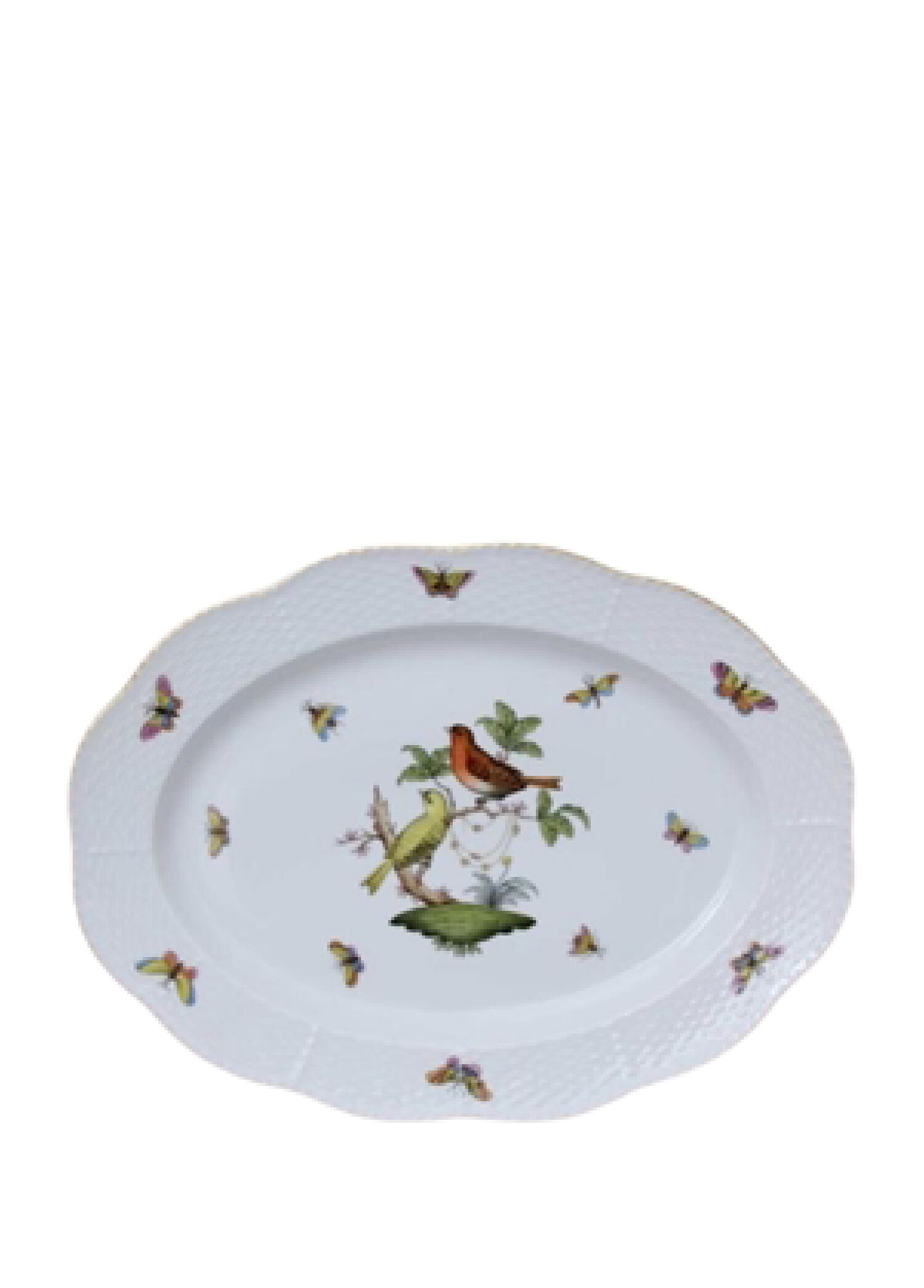 Çok Renkli Oval Porselen Servis Tabağı