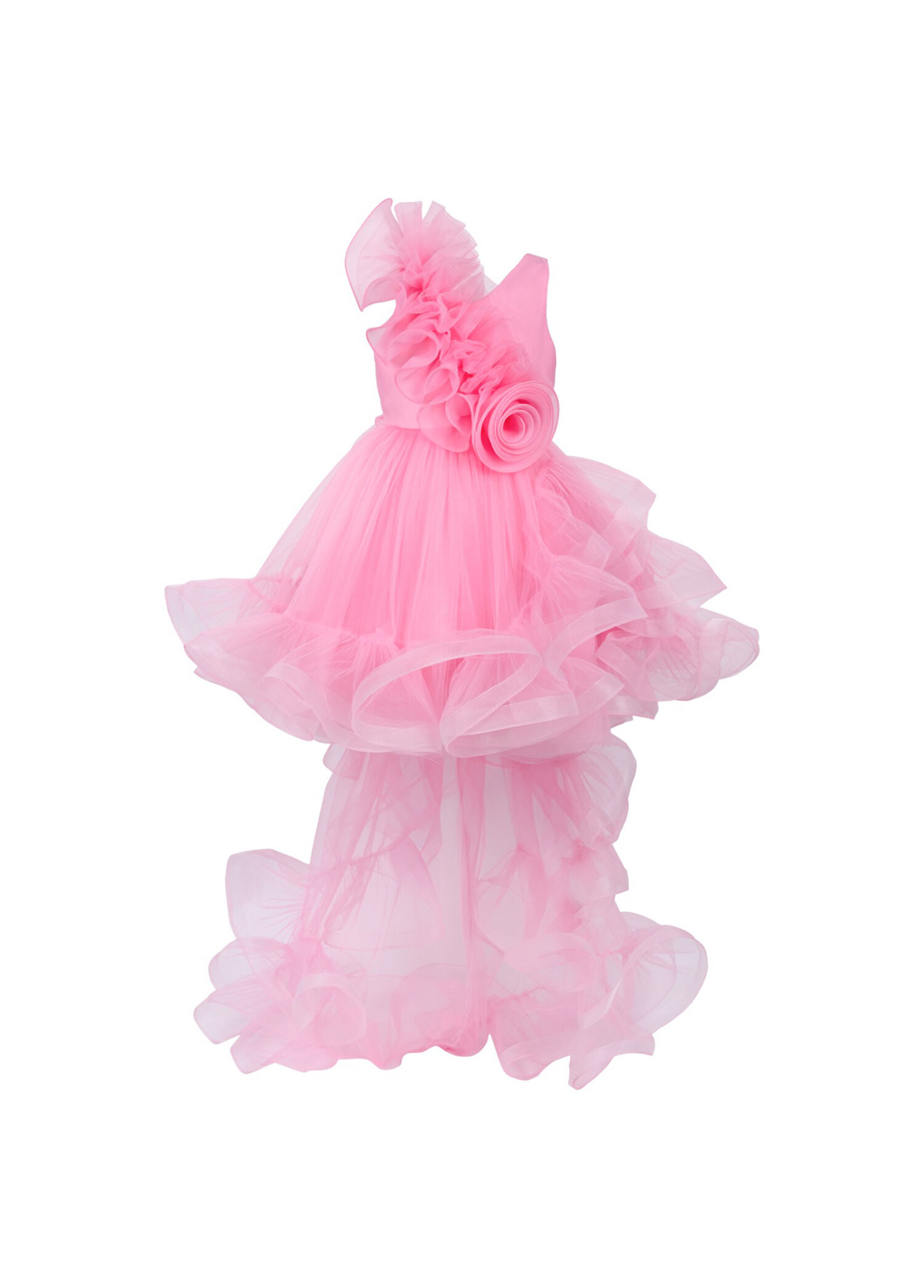 Barbie Concept 14 Pembe Tüllü Kolsuz Kız Çocuk Elbise