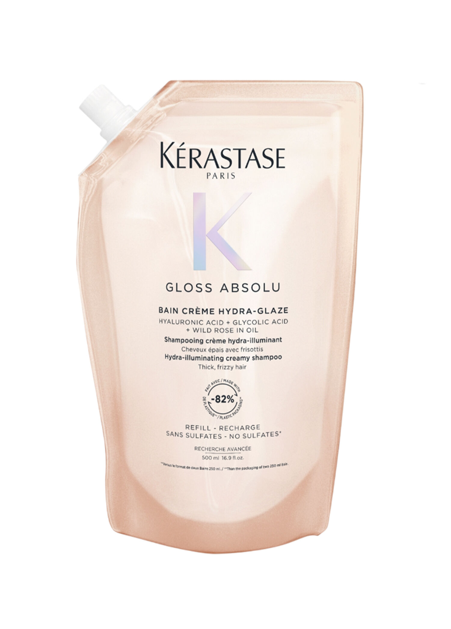 Gloss Absolu Kalın Telli ve Elektriklenmeye Eğilimli Saçlar İçin Nemlendirici Parlaklık Veren Kremsi Refill Şampuan 500 ml