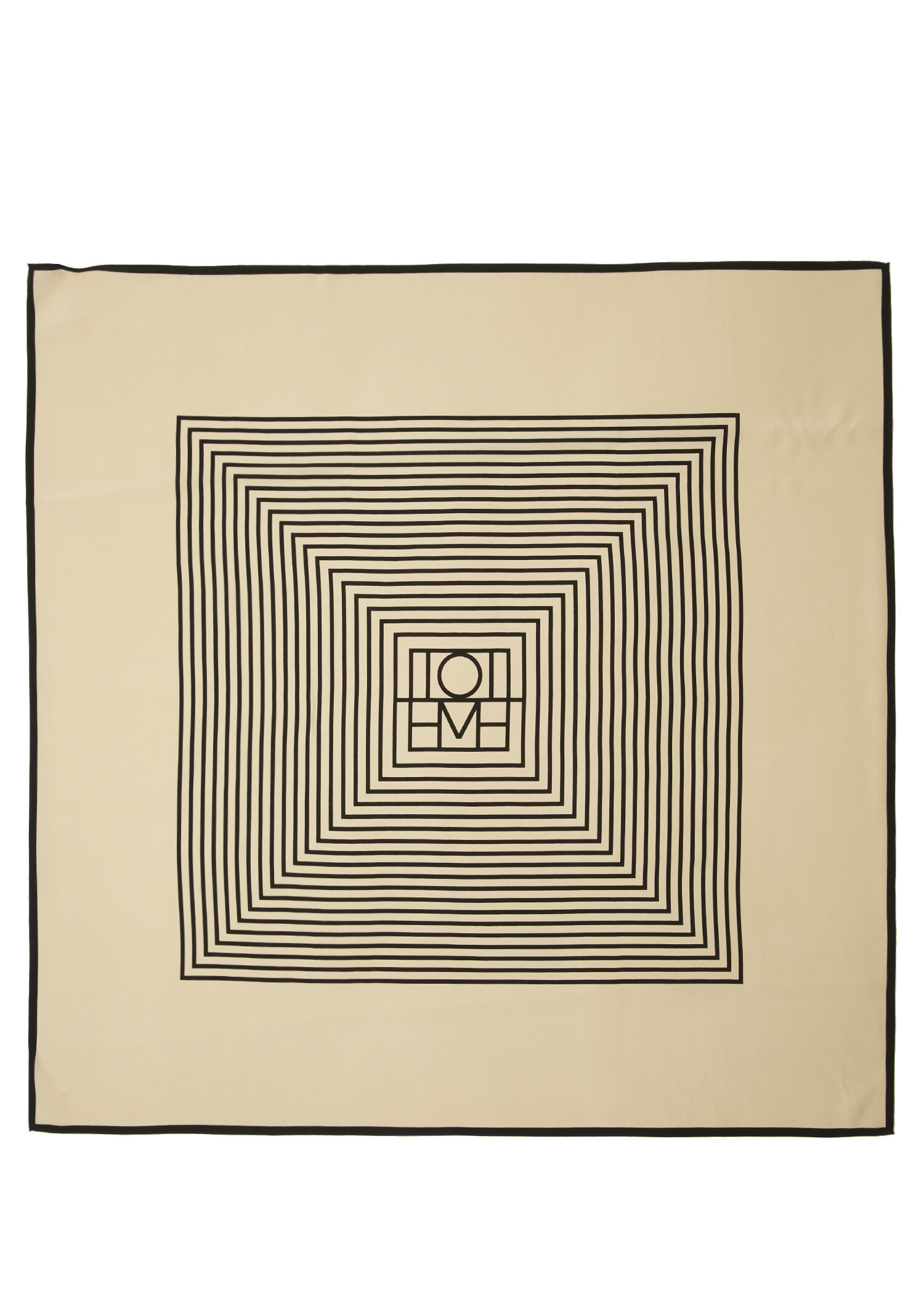 Centered Monogram Krem Kadın İpek Fular