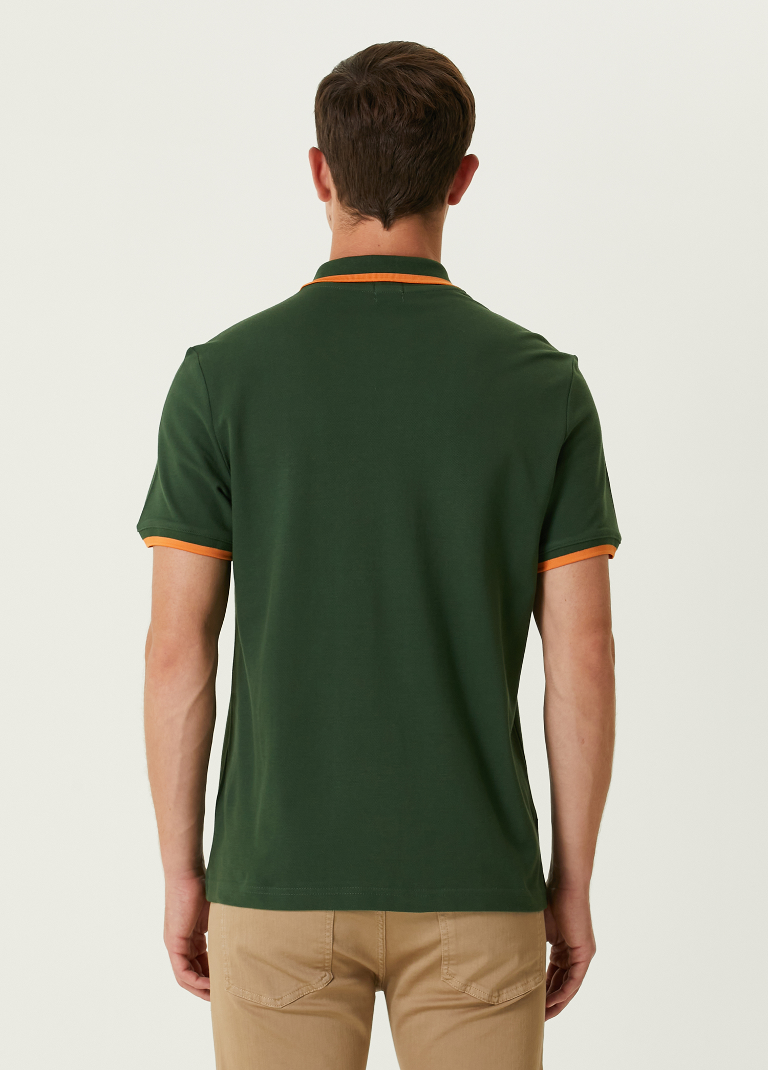 Turuncu Yeşil Polo Yaka T-shirt_3