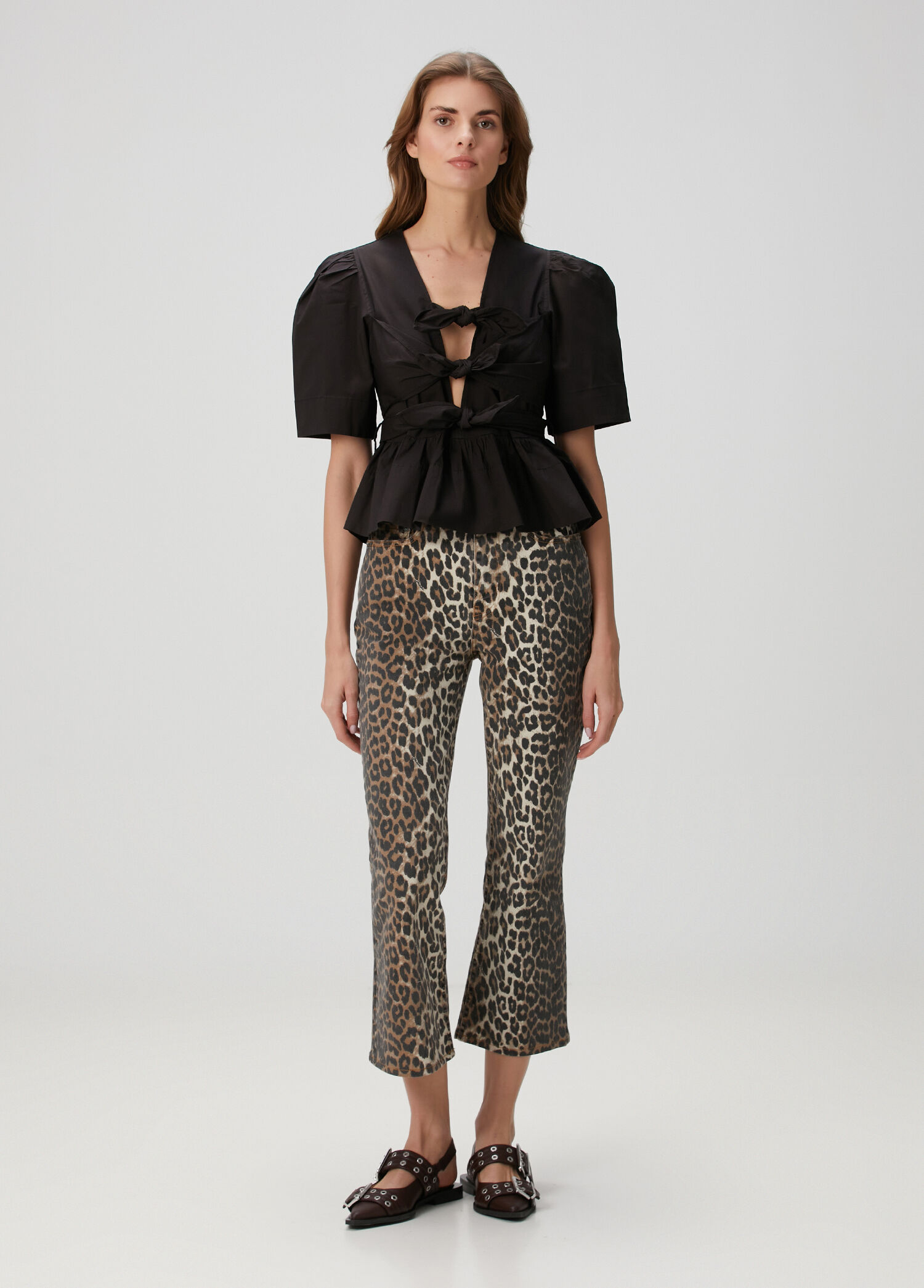 Leopard Betzy Crop Jean Pantolon