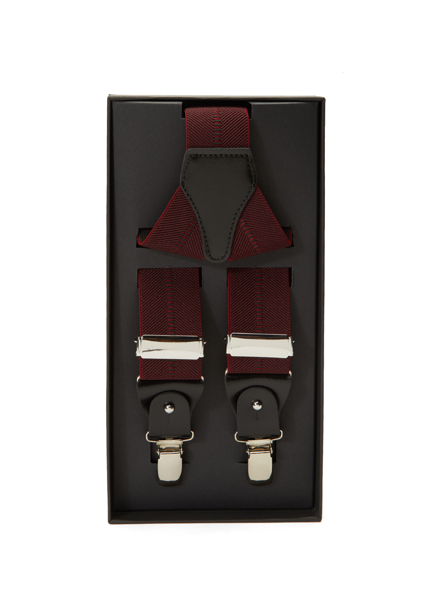 Bordo Dikiş Detaylı Erkek Pantolon Askısı