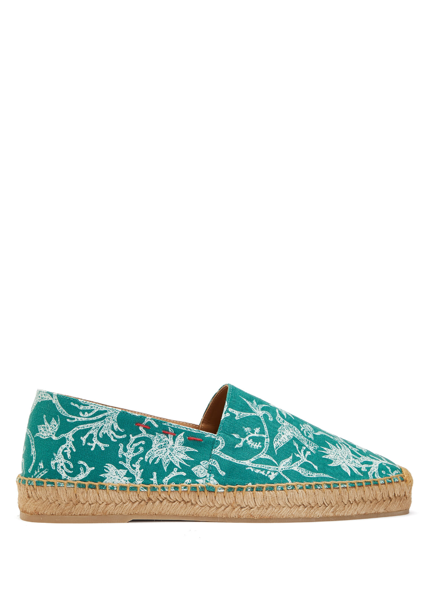 Yeşil Desenli Erkek Keten Espadril