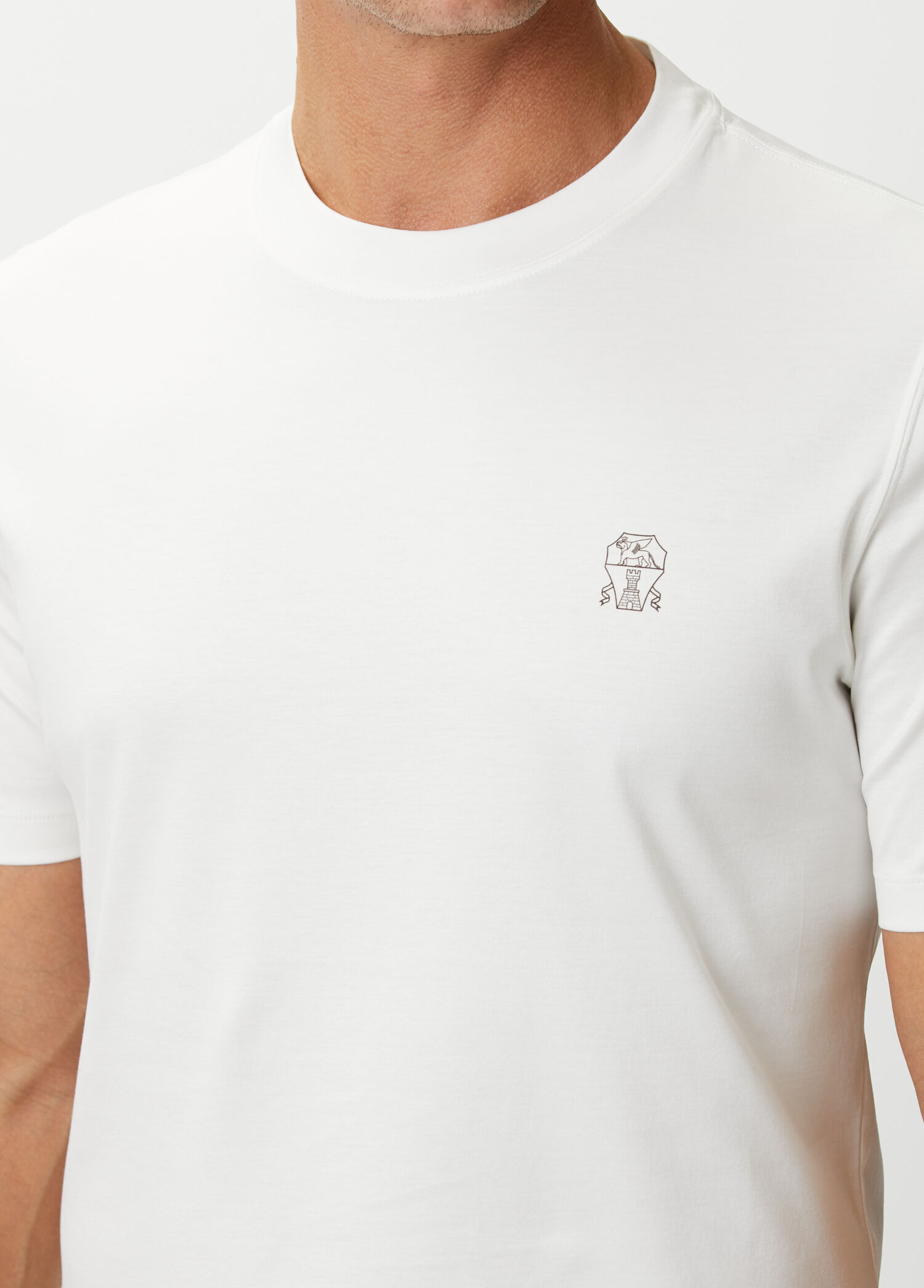 Brunello Cucinelli Koyu Kırık Beyaz Erkek Koyu Kırık Beyaz T-shirt
