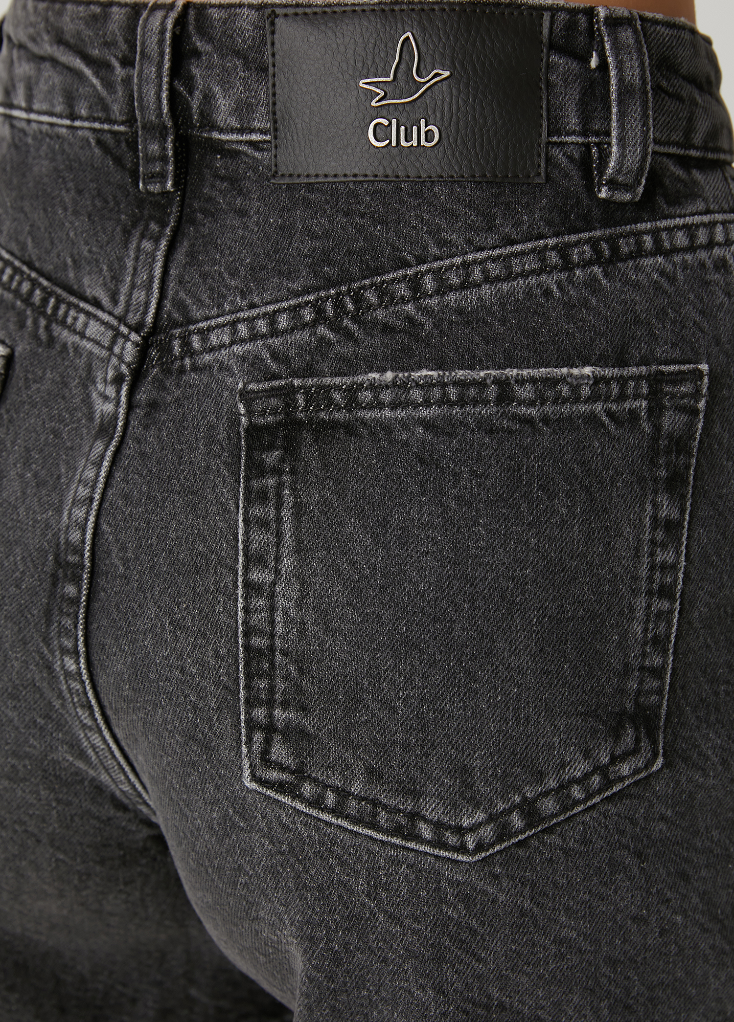 Antrasit Basic Denim Şort_5