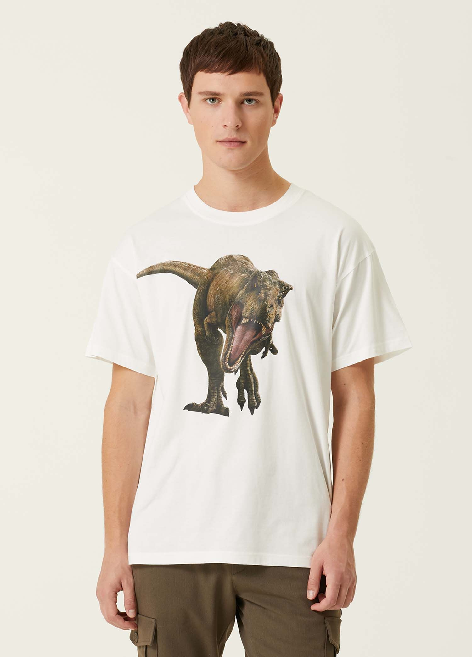 Beymen Beyaz Figür Baskılı T-shirt. 1