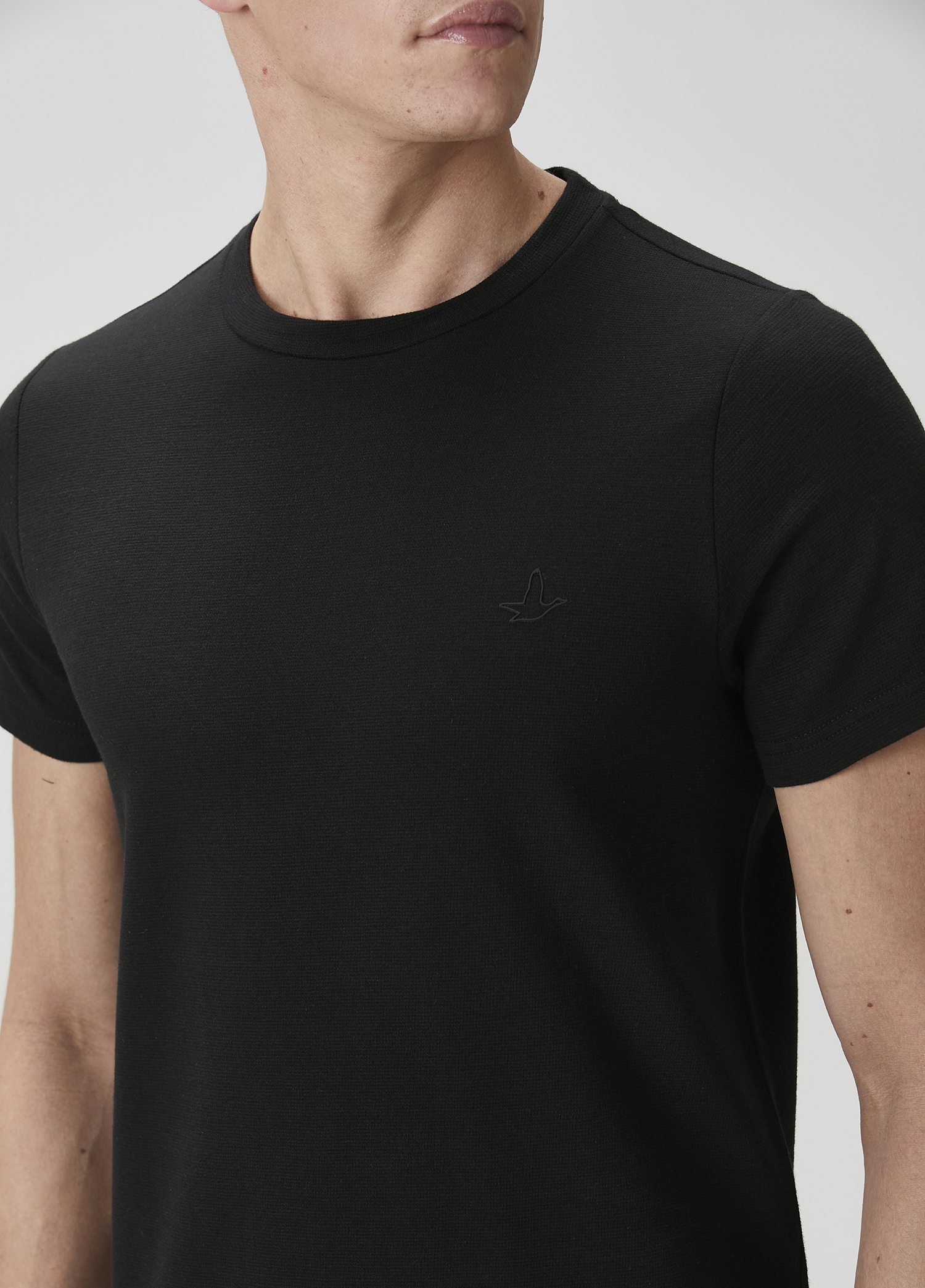 Relaxed Fit Siyah Basic T-shirt_5