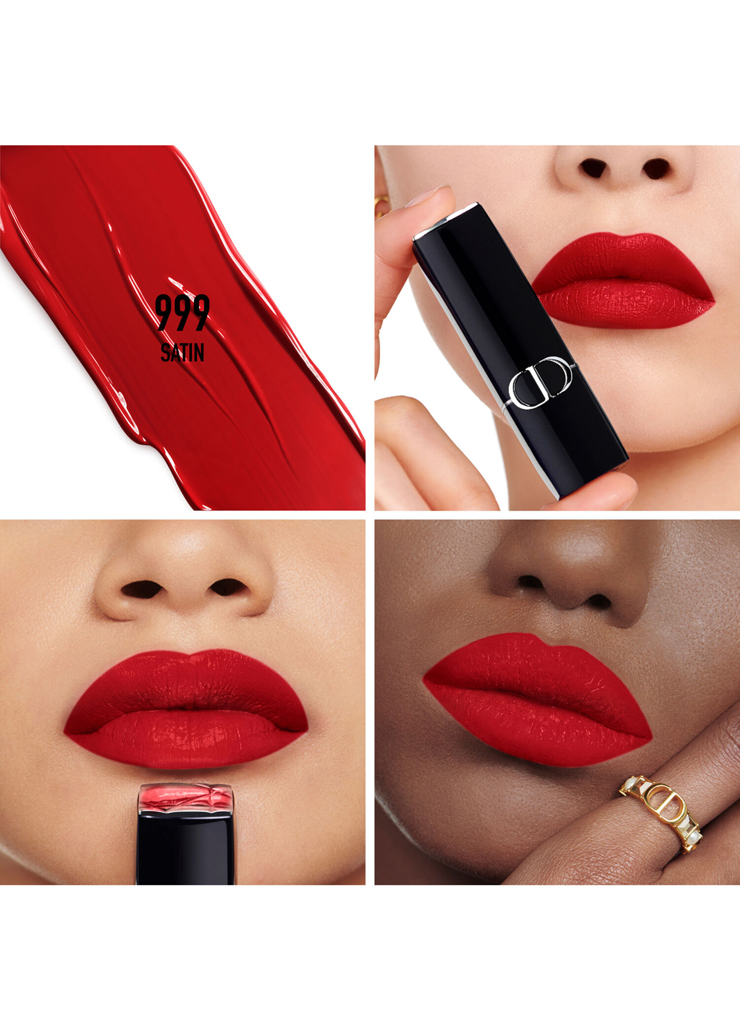 Dior Rouge Dior 000×3、 999S×1（4本セット） Dior - Rouge Dior Satin 999 - Siyah