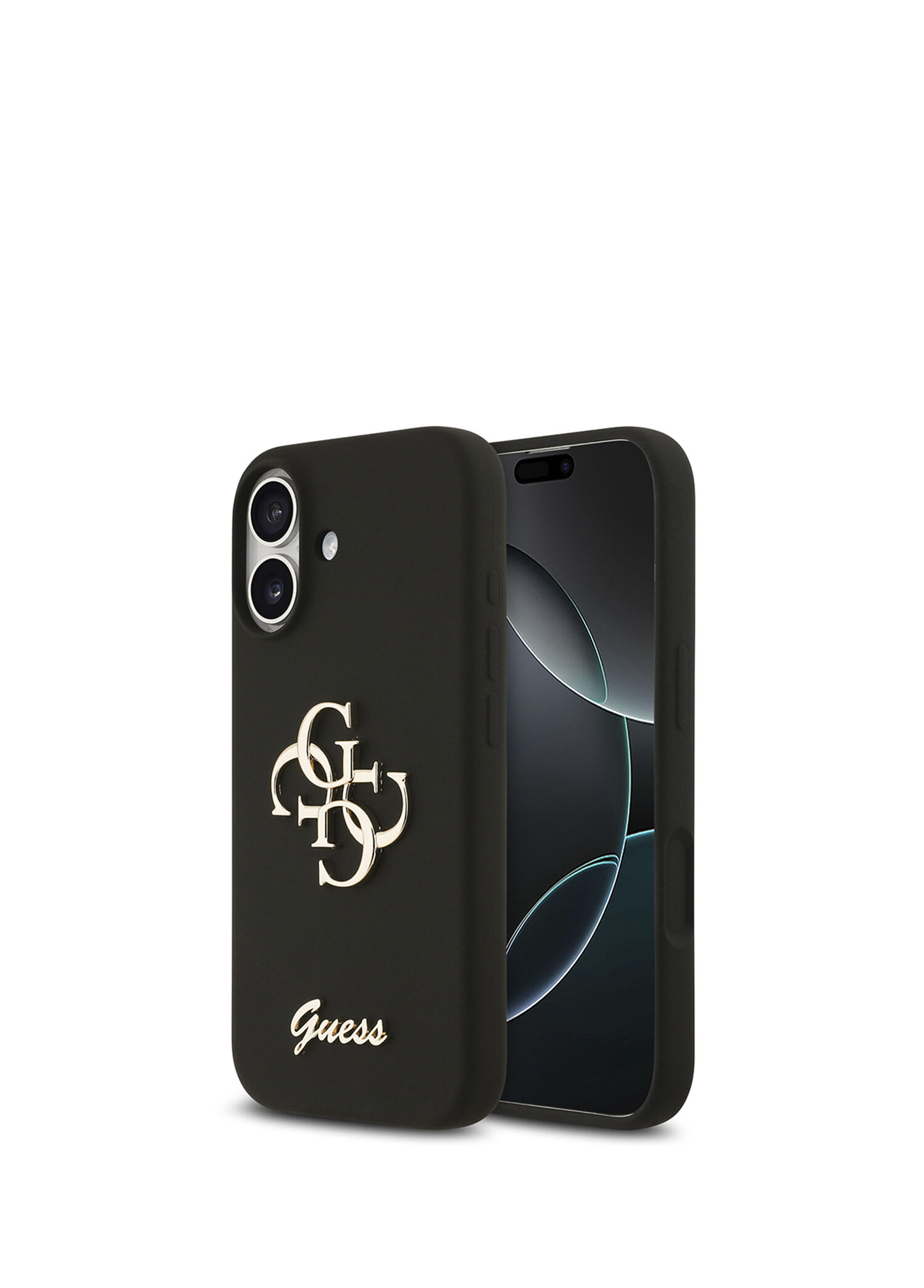 Grained iPhone 17 Yazı Logolu Siyah Telefon Kılıfı