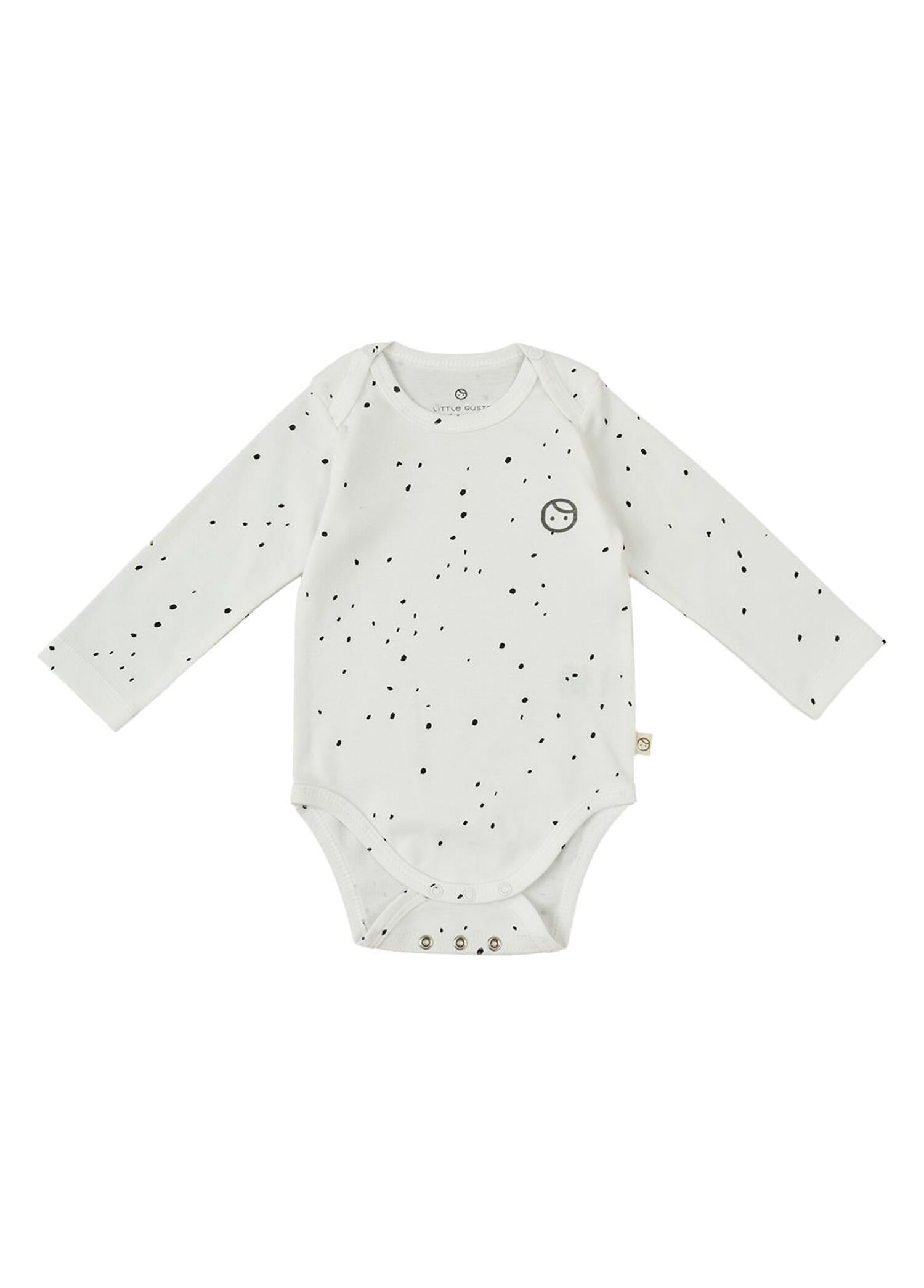Cosmos Beyaz Organik Pamuk Ayarlanabilir Çıtçıtlı Uzun Kollu Unisex Bebek Zıbın
