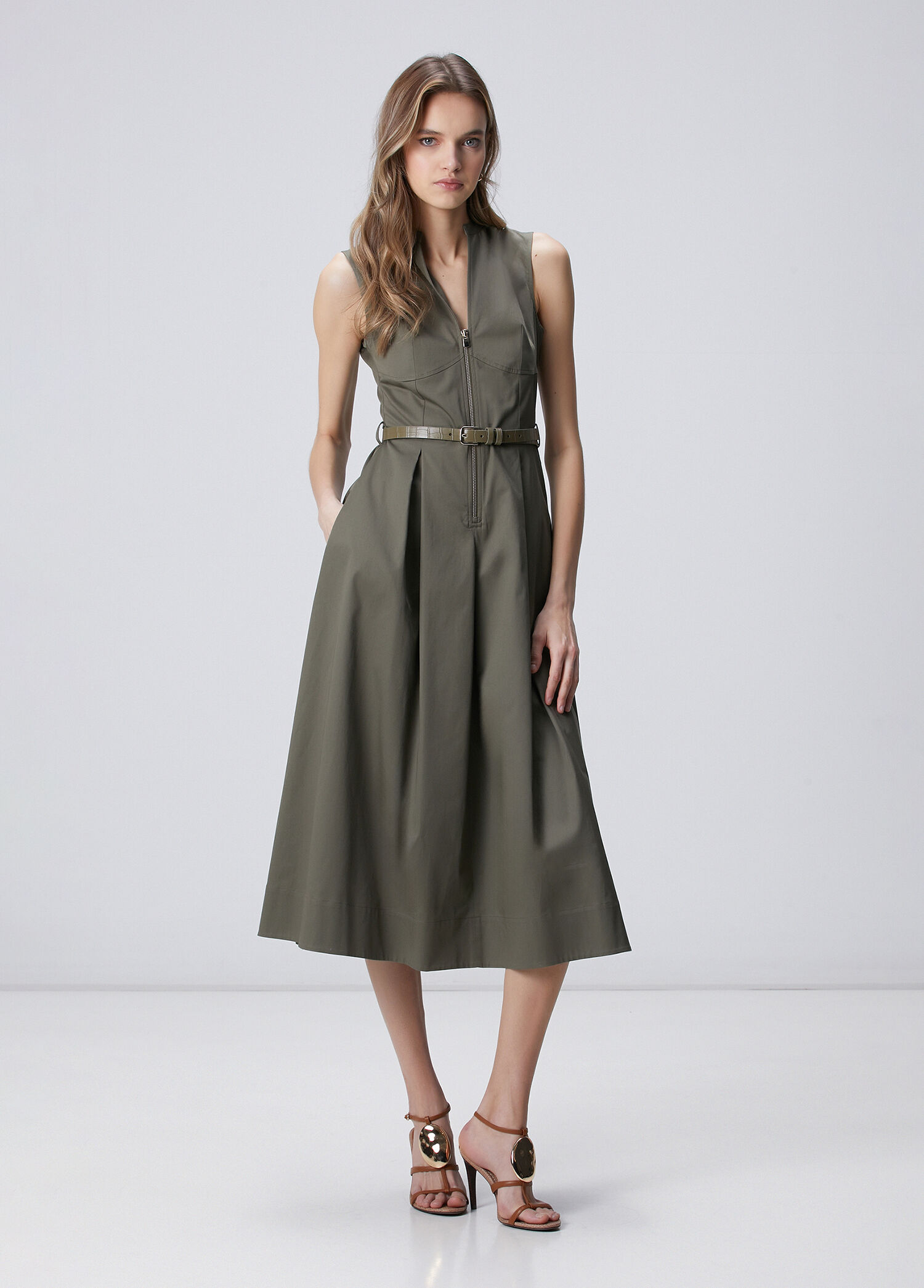 Khaki Midi Dress