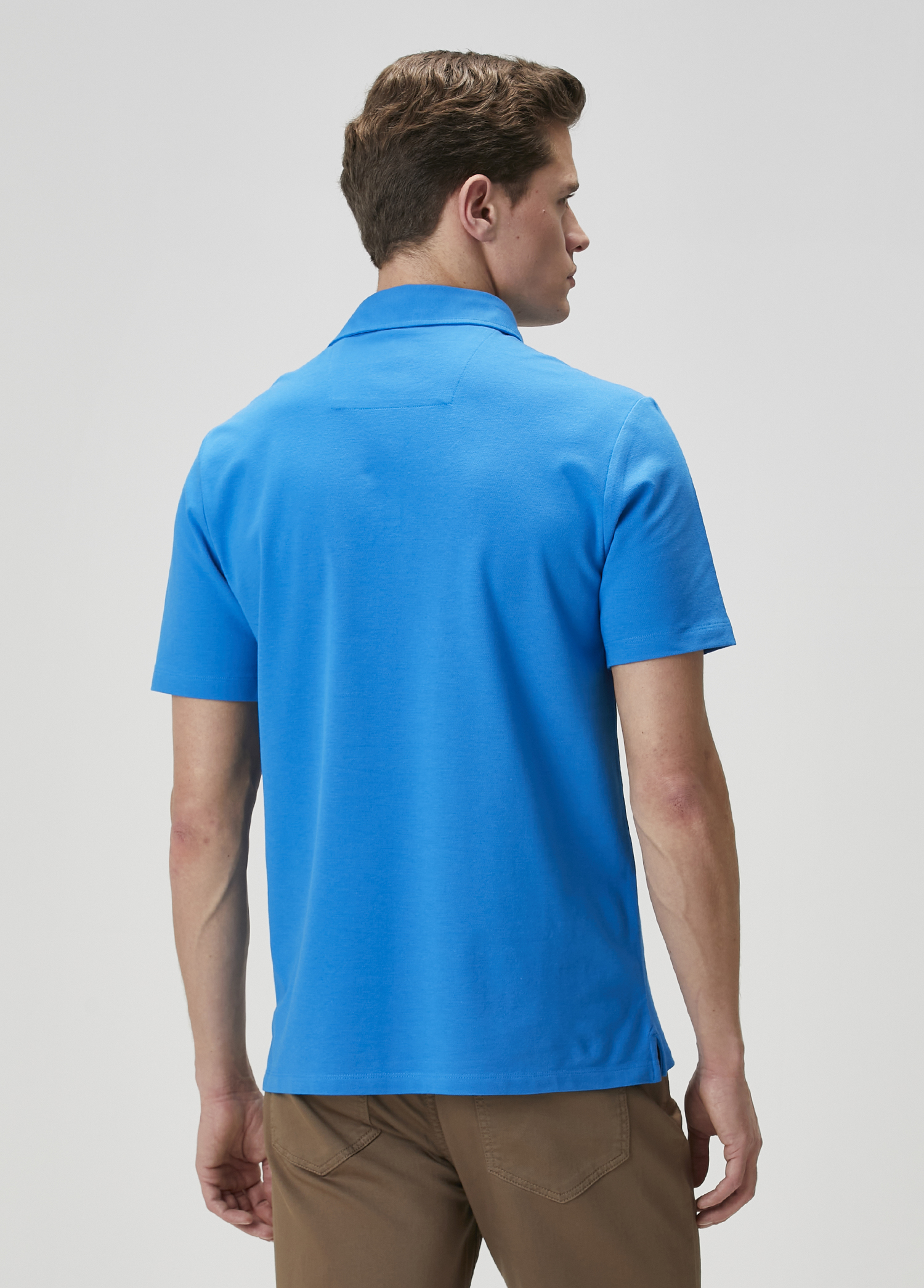 Comfort Fit Kobalt Polo Yaka T-shirt_5