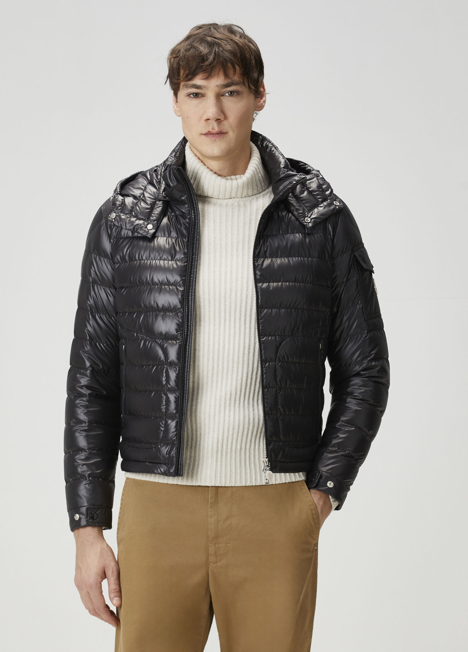 Lauros Siyah Kapüşonlu Puff Mont