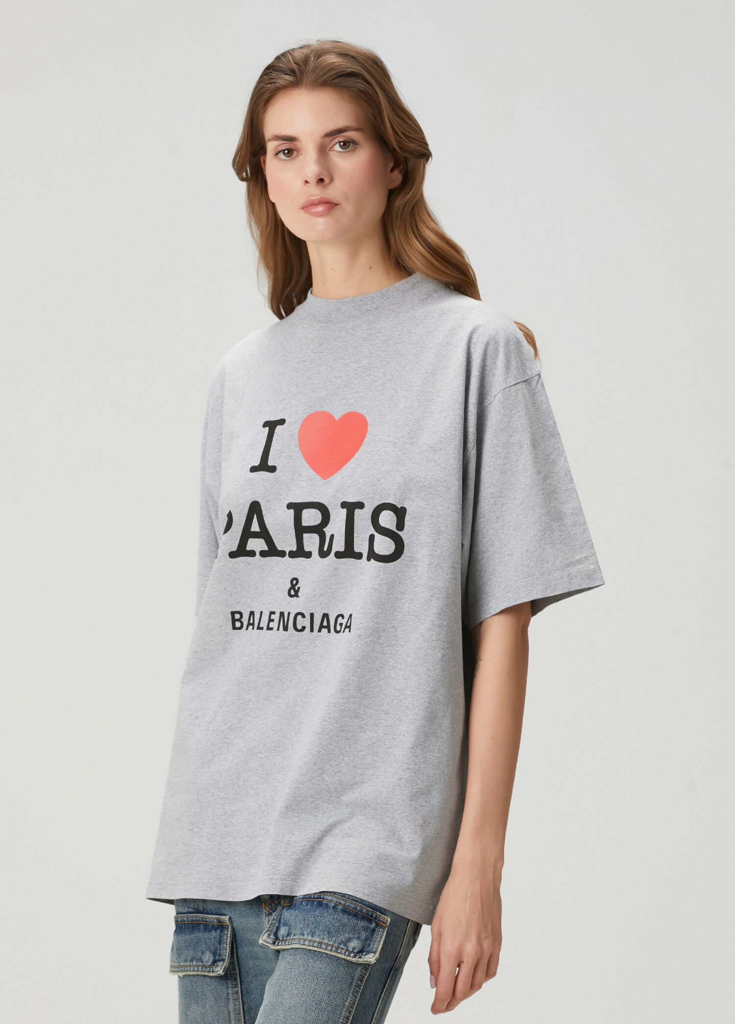 I Love Paris Medium Fit Gri T-shirt