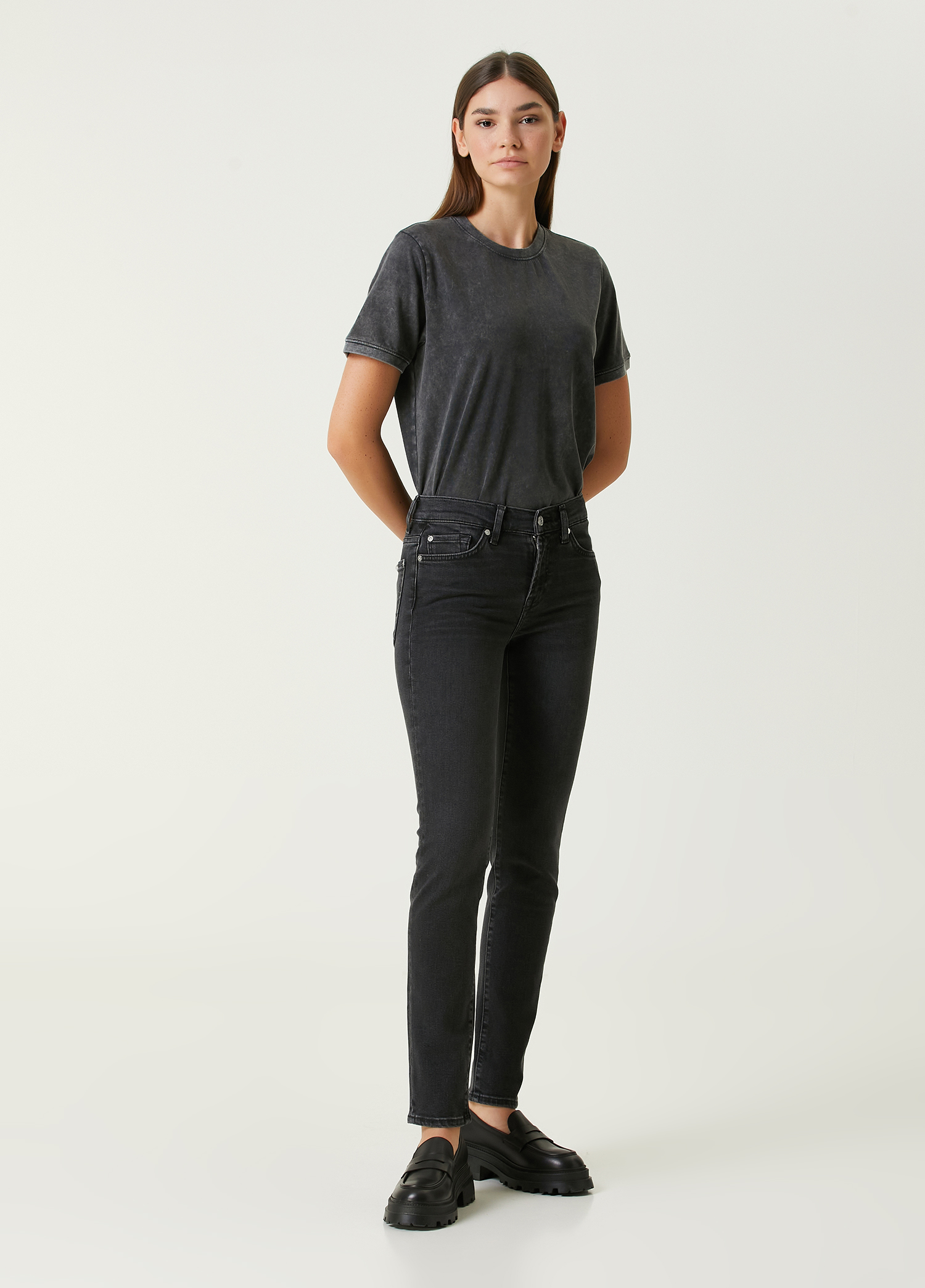 Siyah Slim Leg Jean Pantolon