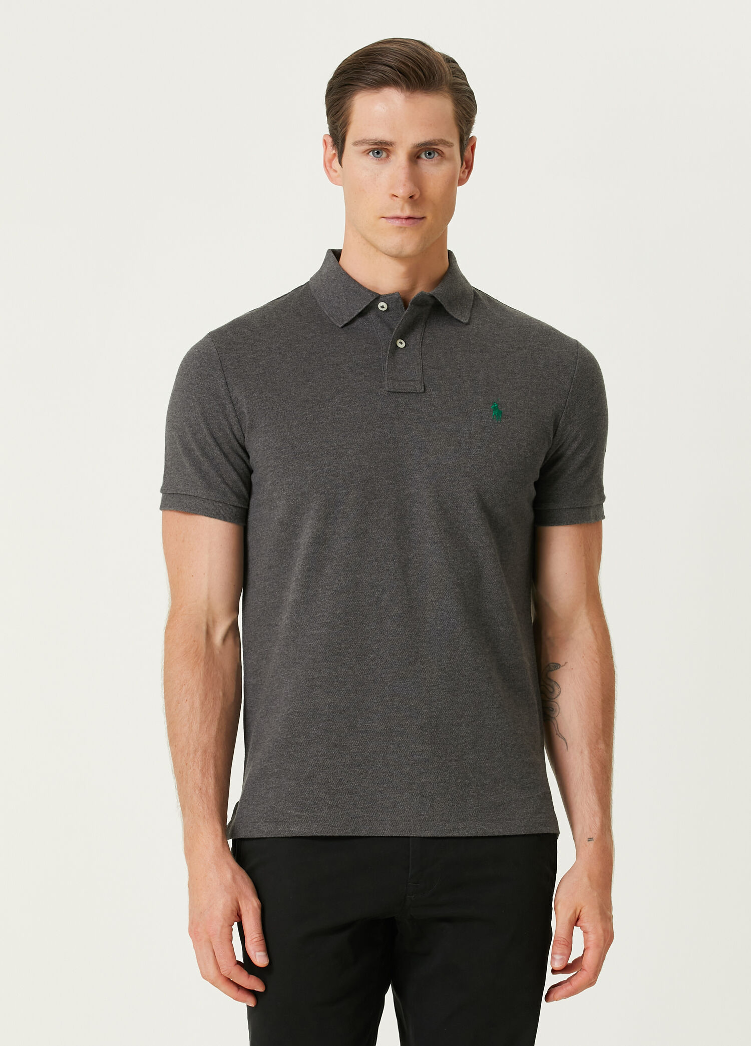 Koyu Gri Polo Yaka T-shirt