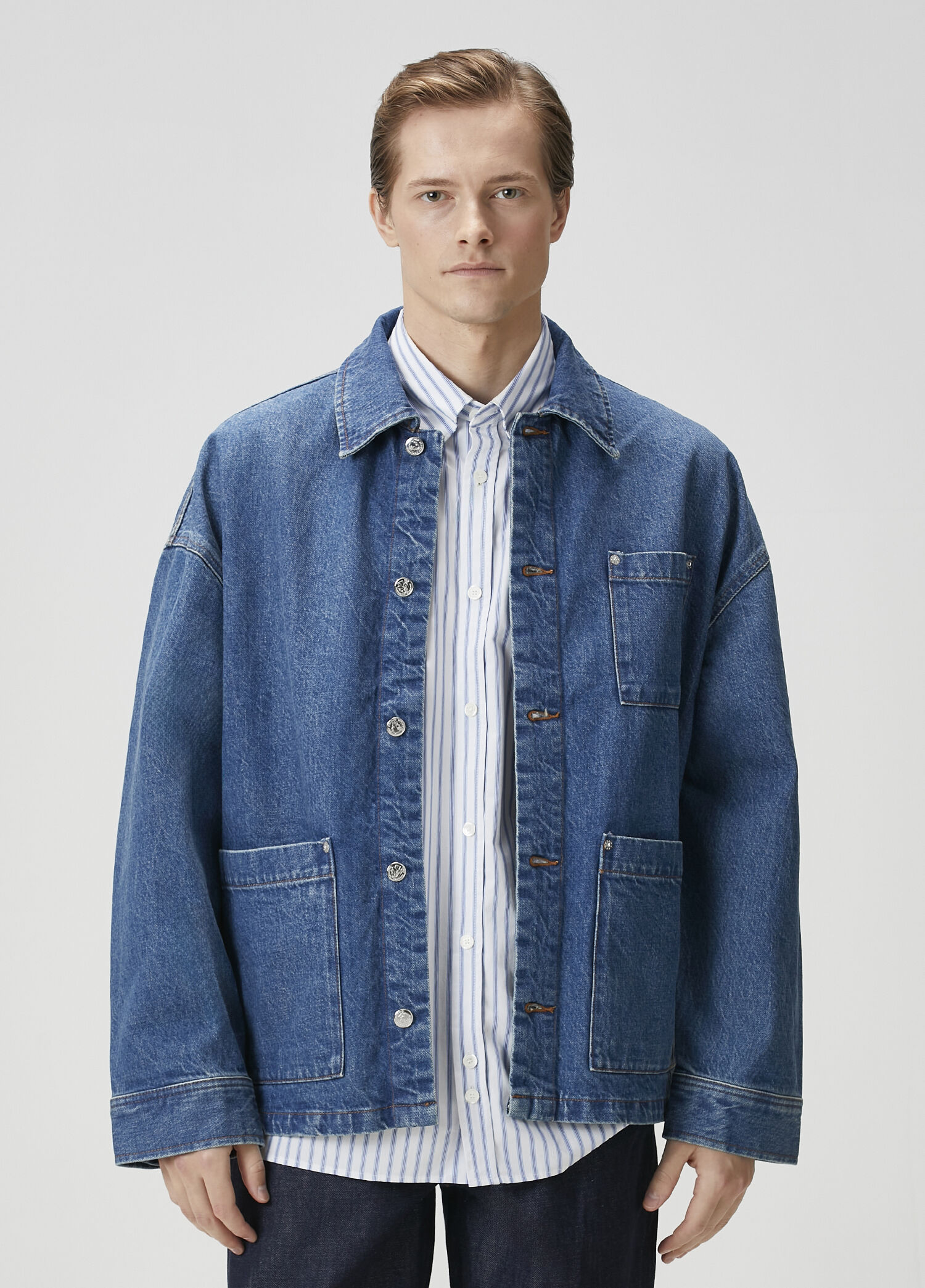 Indigo Logo Patched Denim Jacket