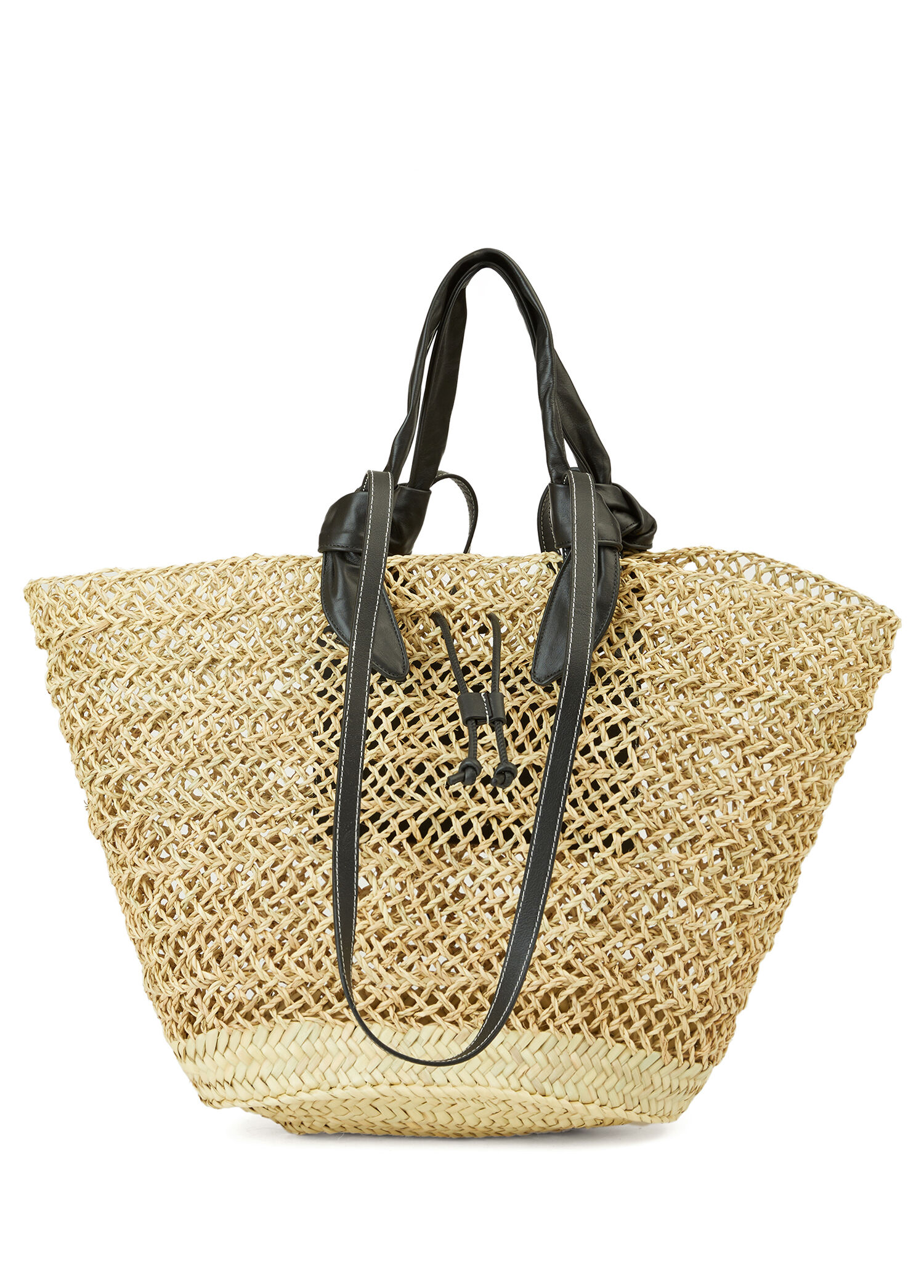 Fonol Siyah Naturel Palmiye Lifi Plaj Çantası